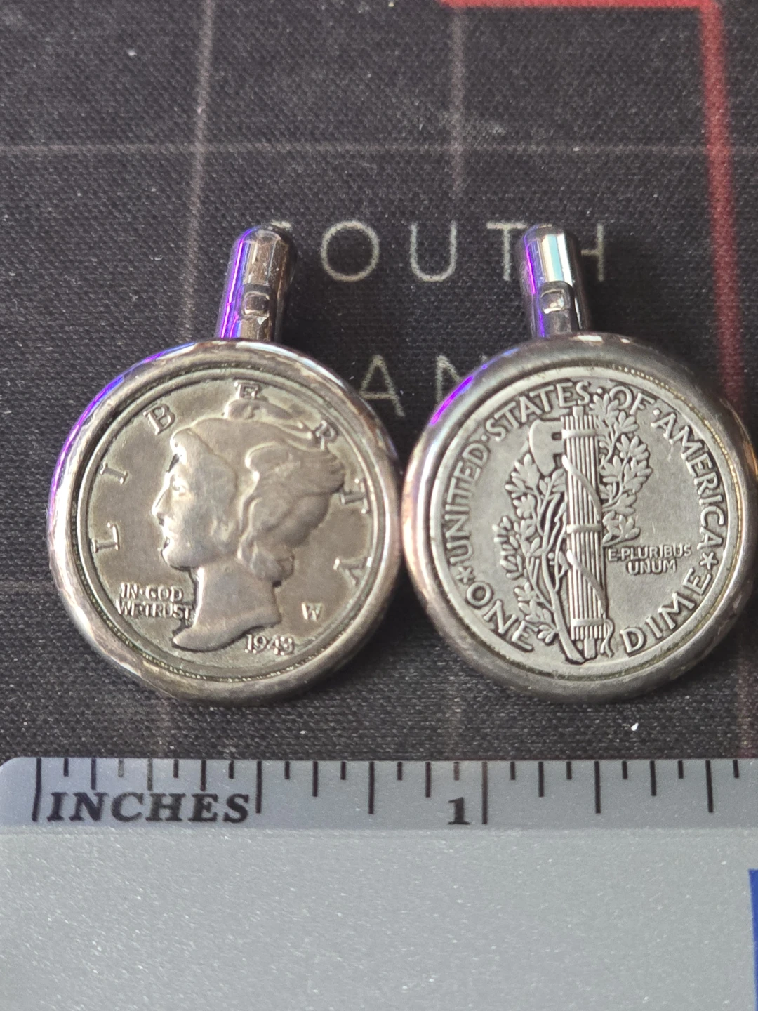 Brooks Brothers Mercury Dime Cufflinks 1949