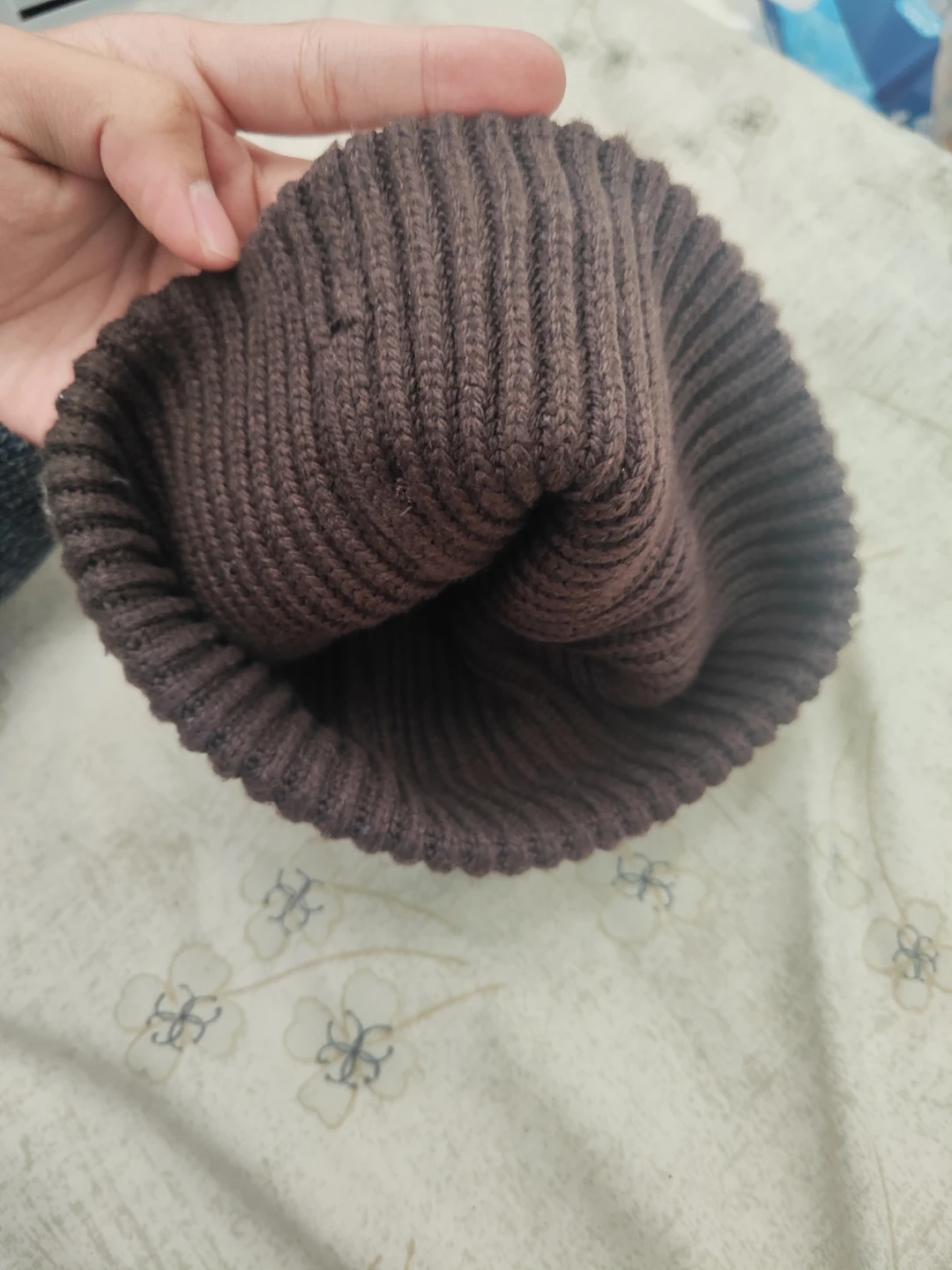 Brown Ribbed Knit Beanie - photo 2