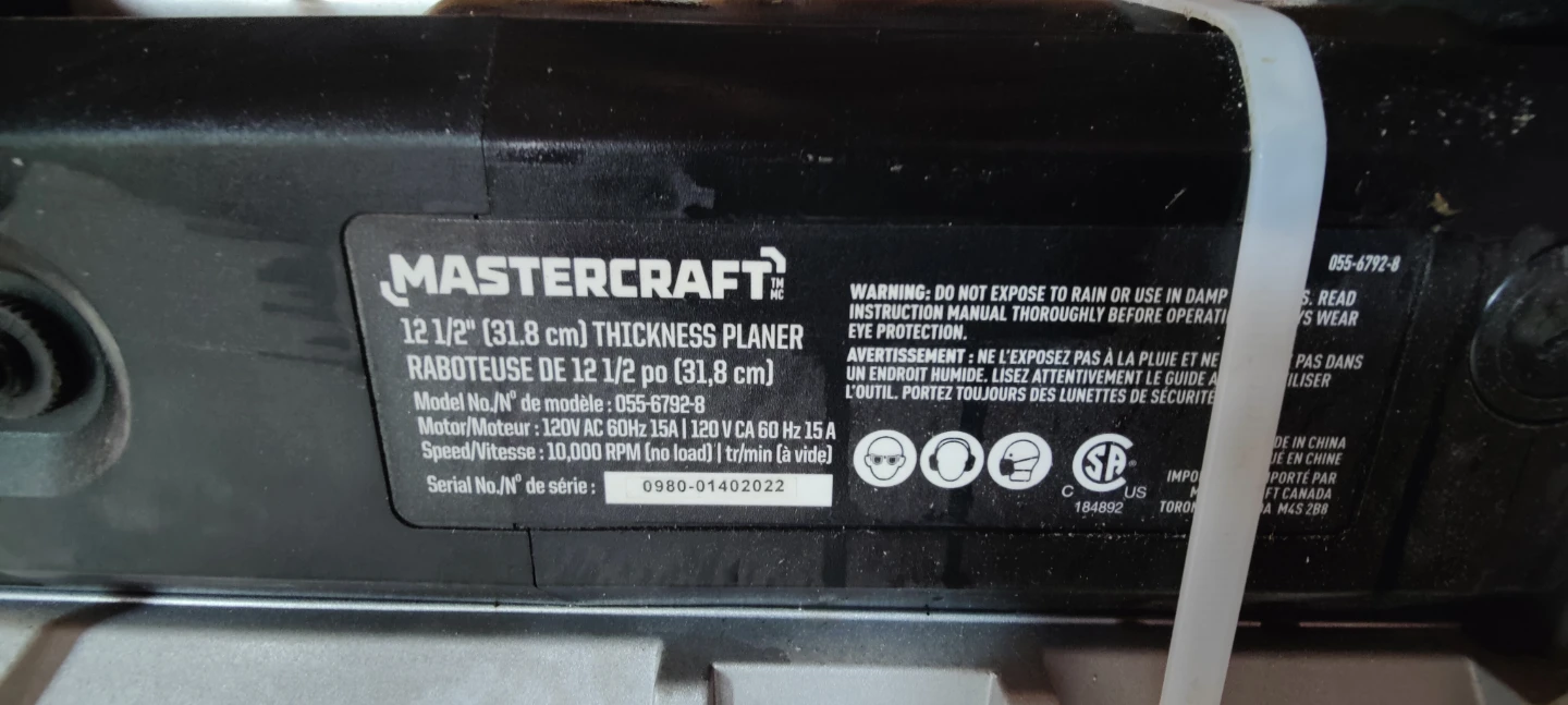 Mastercraft 12 1/2" Thickness Planer - photo 4