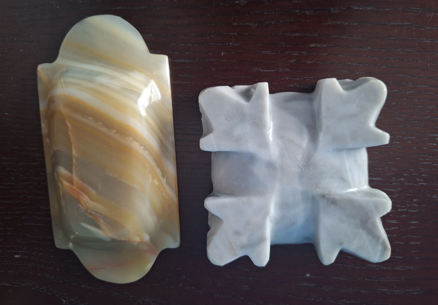 Assorted Ashtrays: Onyx, Marble, Ceramic, and Glass - photo 3