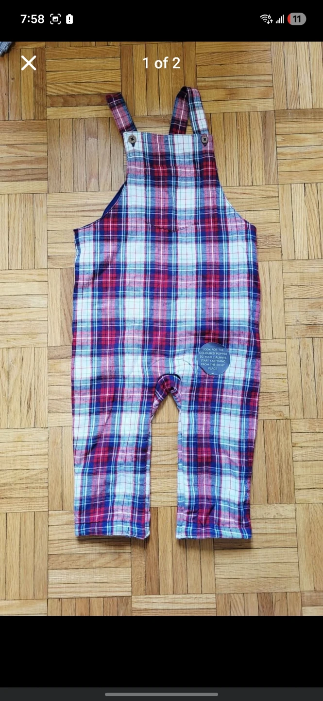 Baby Plaid Overalls