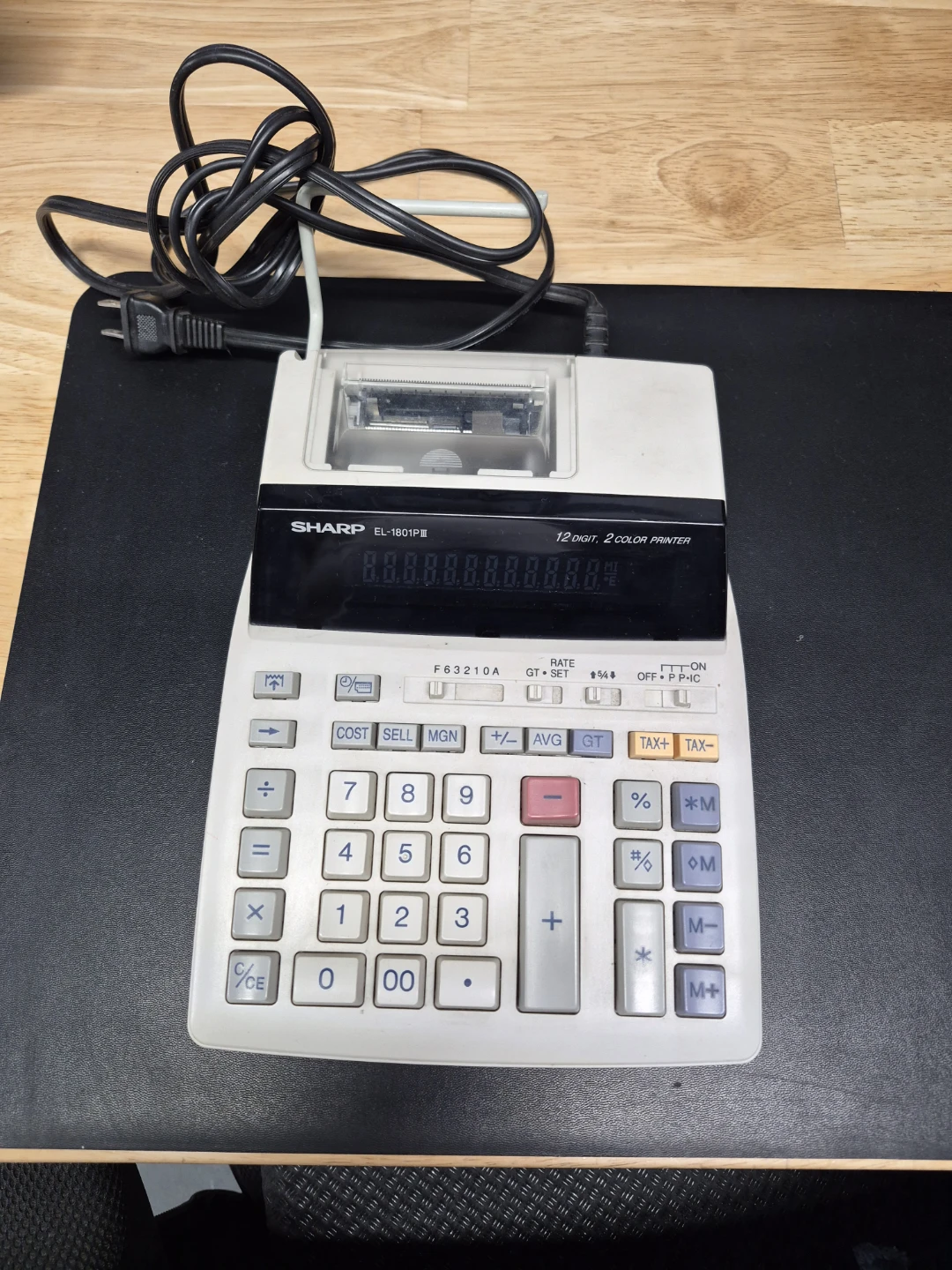 Sharp EL-1801PiI 12-Digit 2-Color Printer Calculator