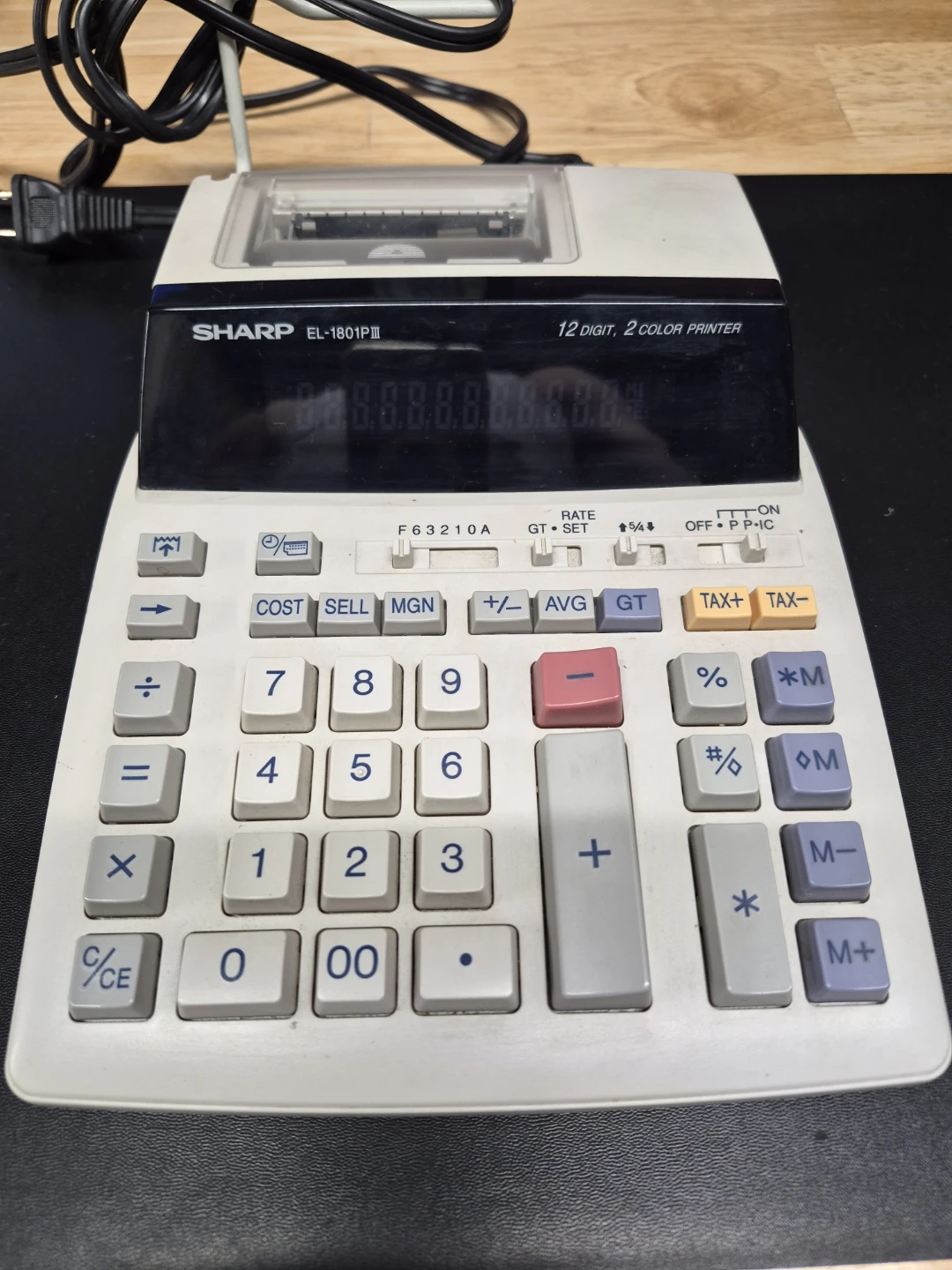 Sharp EL-1801PiI 12-Digit 2-Color Printer Calculator - photo 2