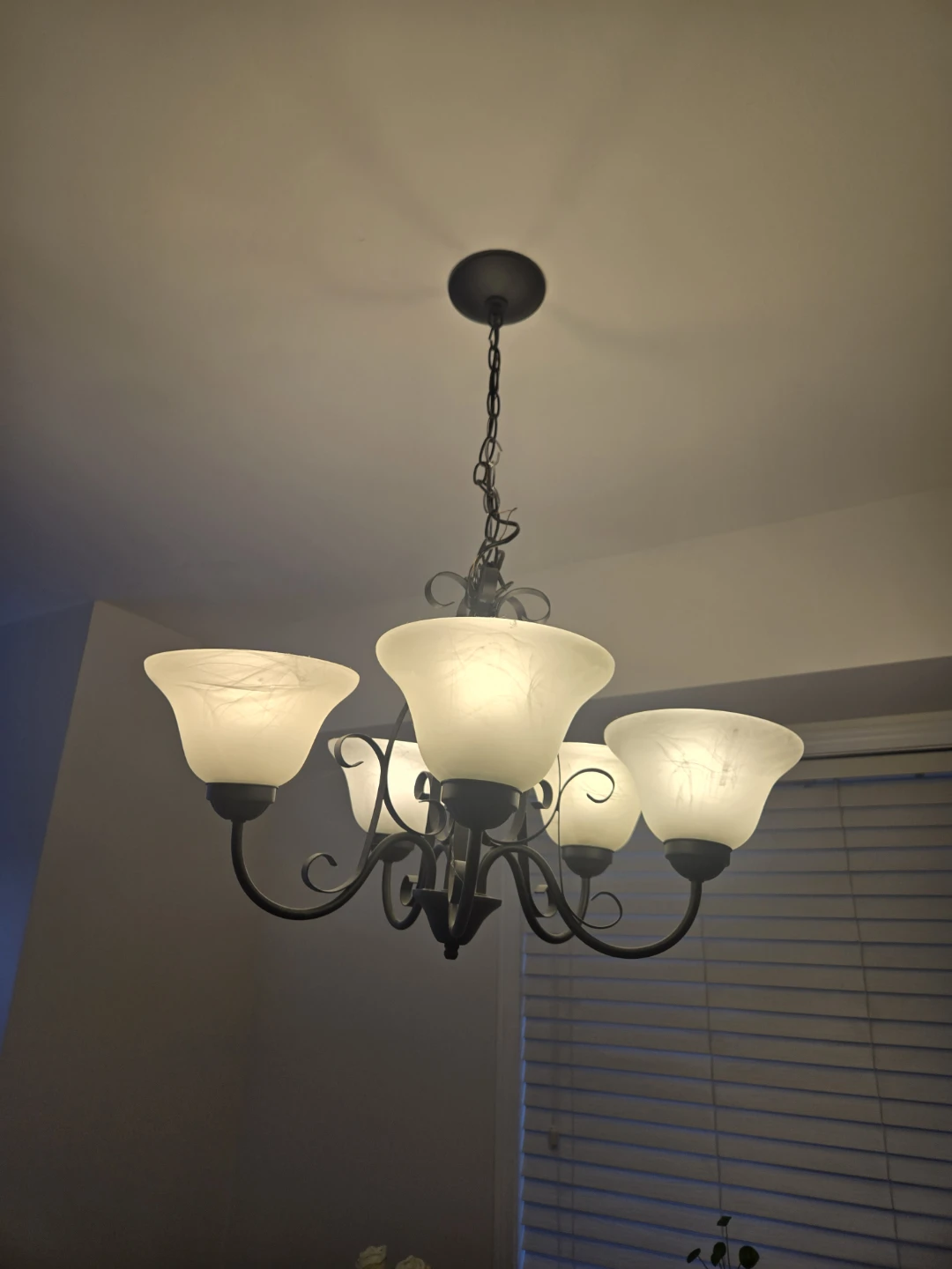 5-Light Chandelier with Frosted Glass Shades