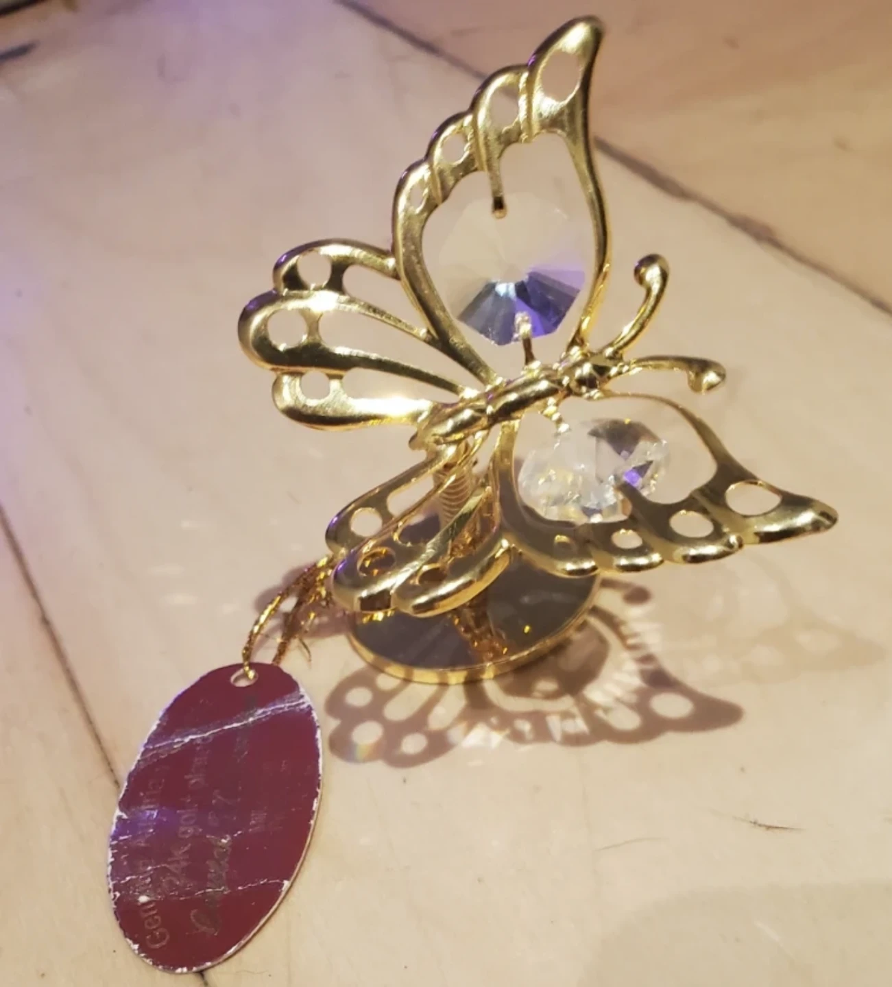 Crystal Millennium Butterfly Ornament 24K Gold Plated - photo 2