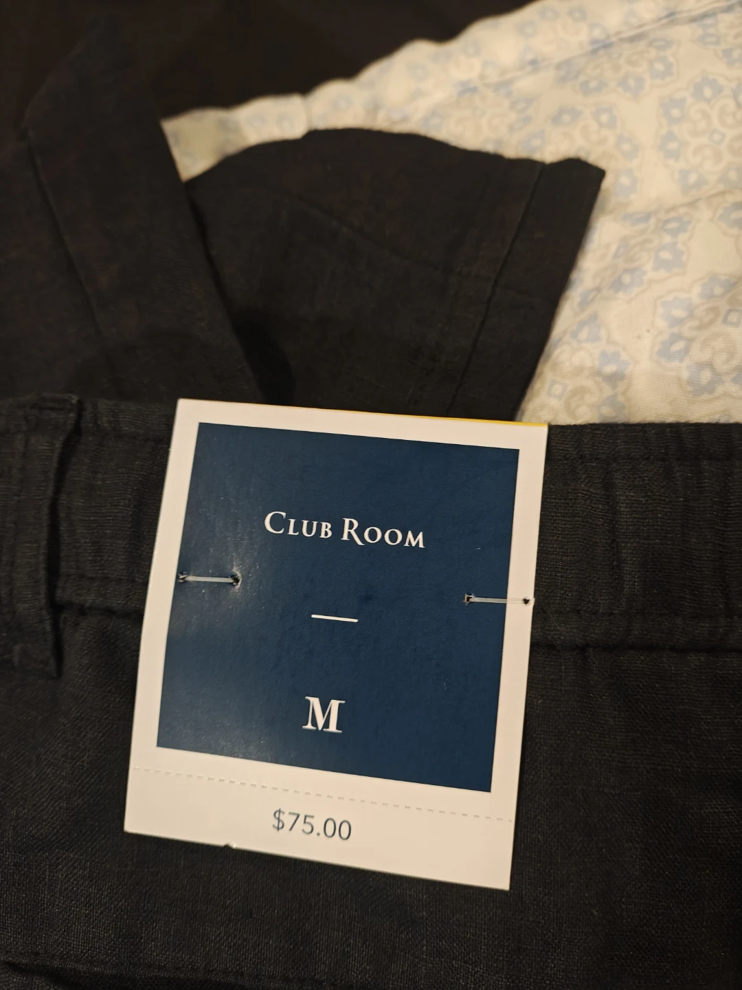 Club Room Luxury 100% Linen Pants - Deep Black - Size M - photo 4