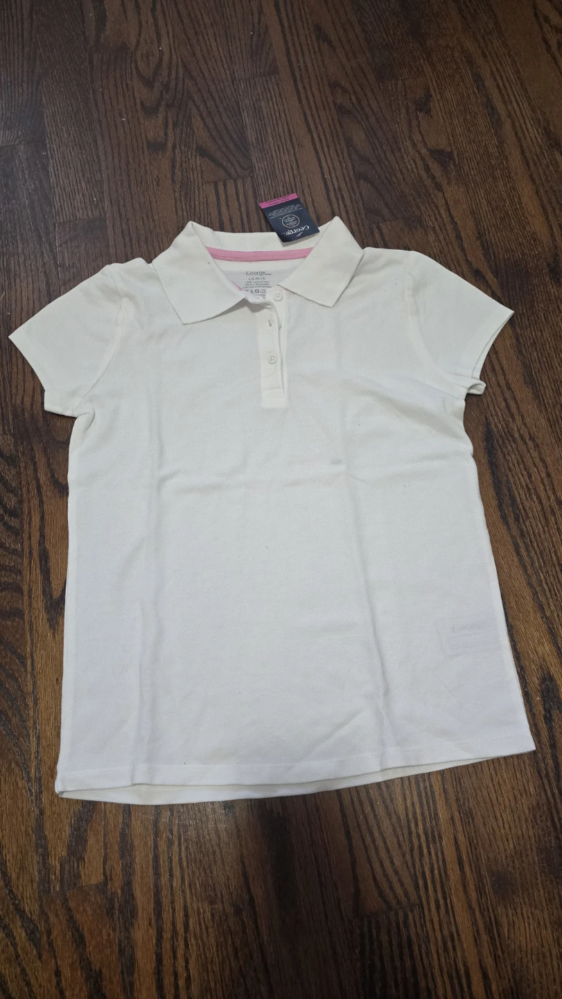 NEW White Polo Shirt Girls Size 10-12