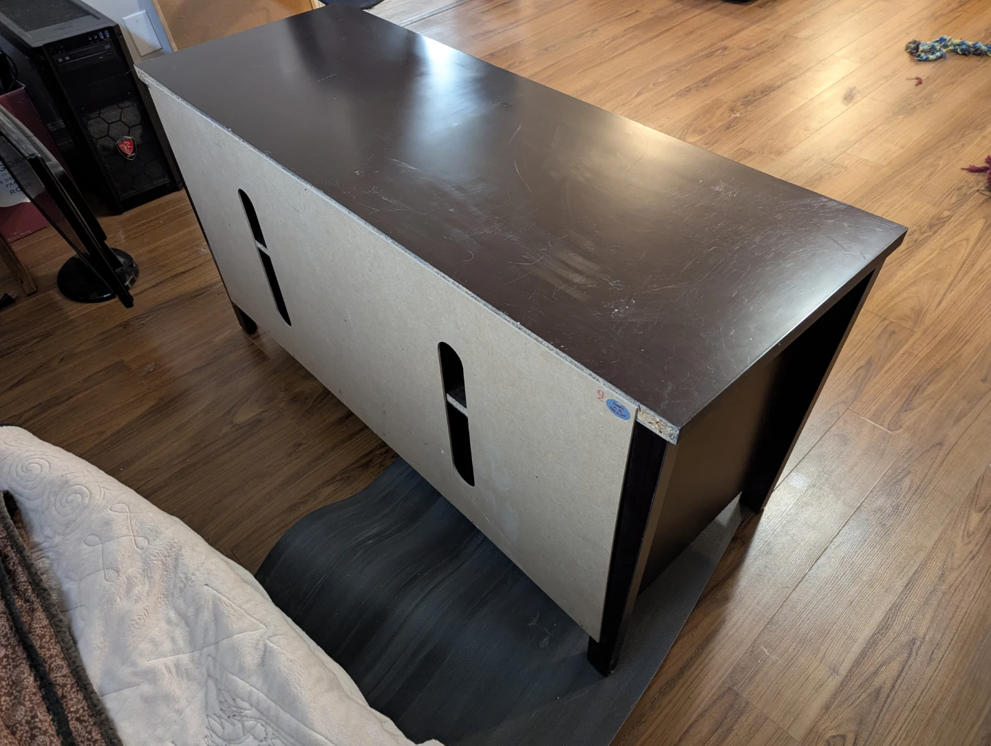 Dark Brown TV Stand with Glass Doors - photo 3