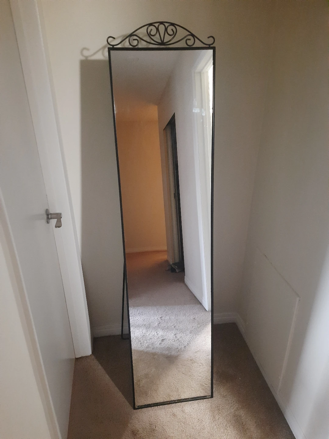 Ikea Full Length Mirror with Black Metal Frame