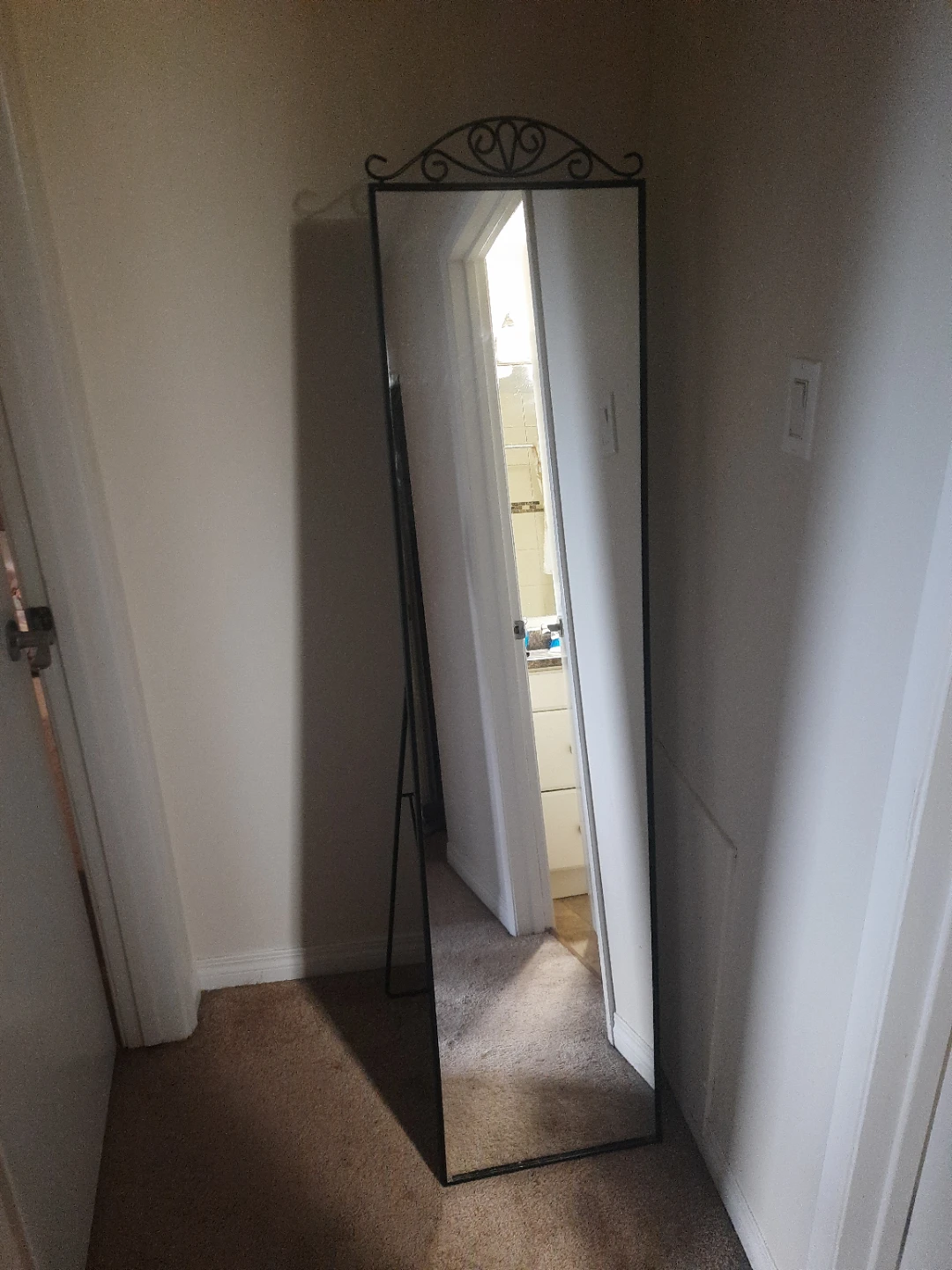 Ikea Full Length Mirror with Black Metal Frame - photo 2
