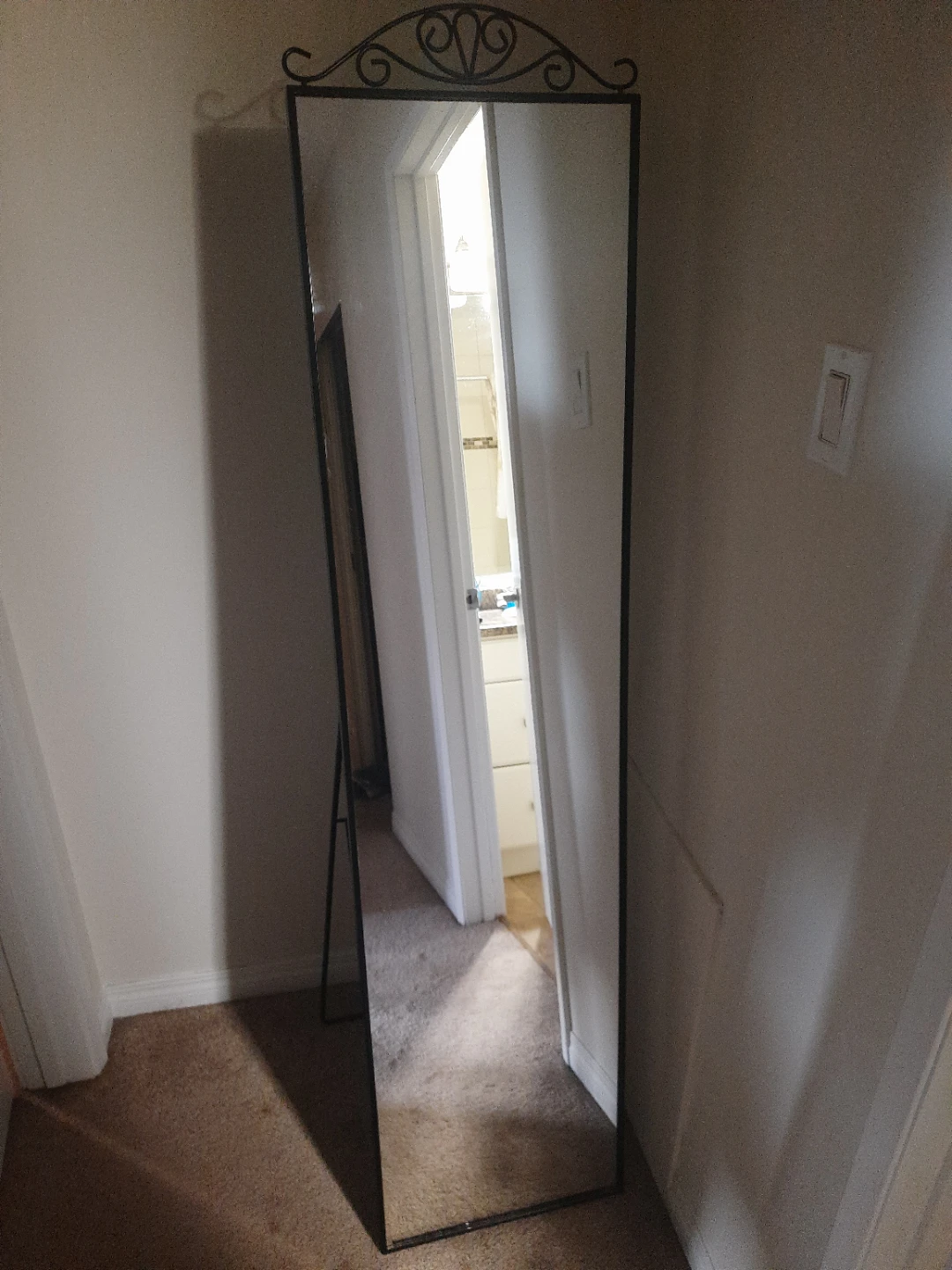 Ikea Full Length Mirror with Black Metal Frame - photo 3