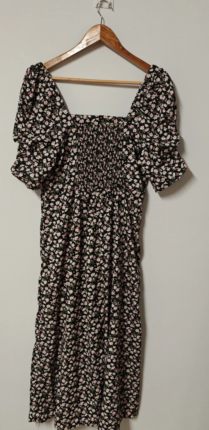 Floral Smocked Square Neck Dress - photo 2