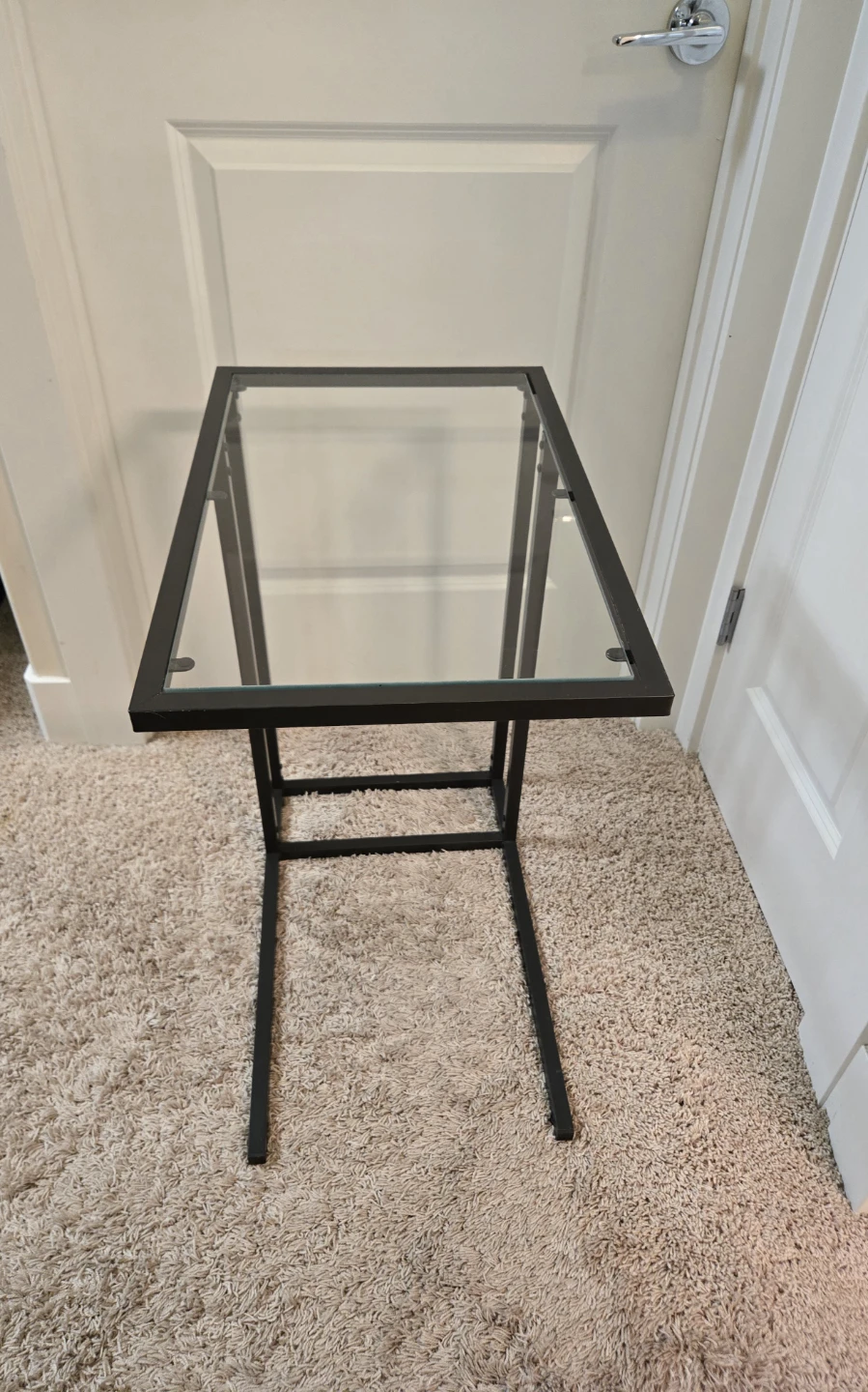 Black Metal and Glass C-Table