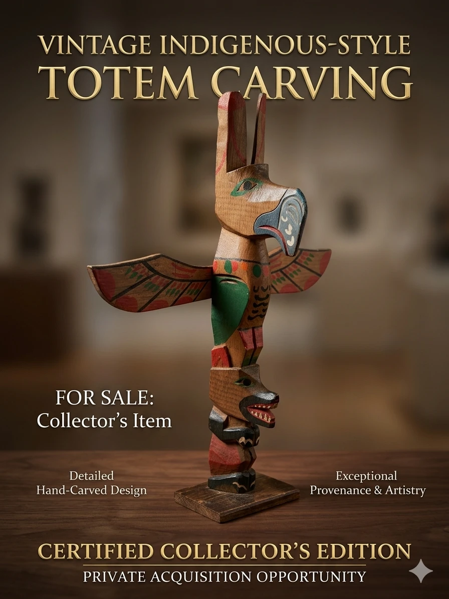 Vintage Mid-Century Pacific Northwest Souvenir Totem Pole