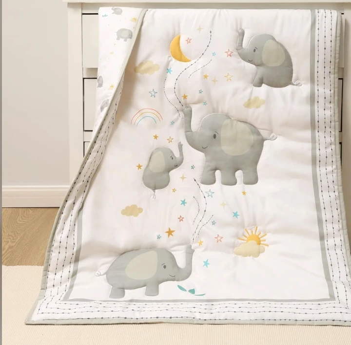 The PeanutShell 3 Piece Baby Crib Bedding Set - Elephant Whimsy - photo 3