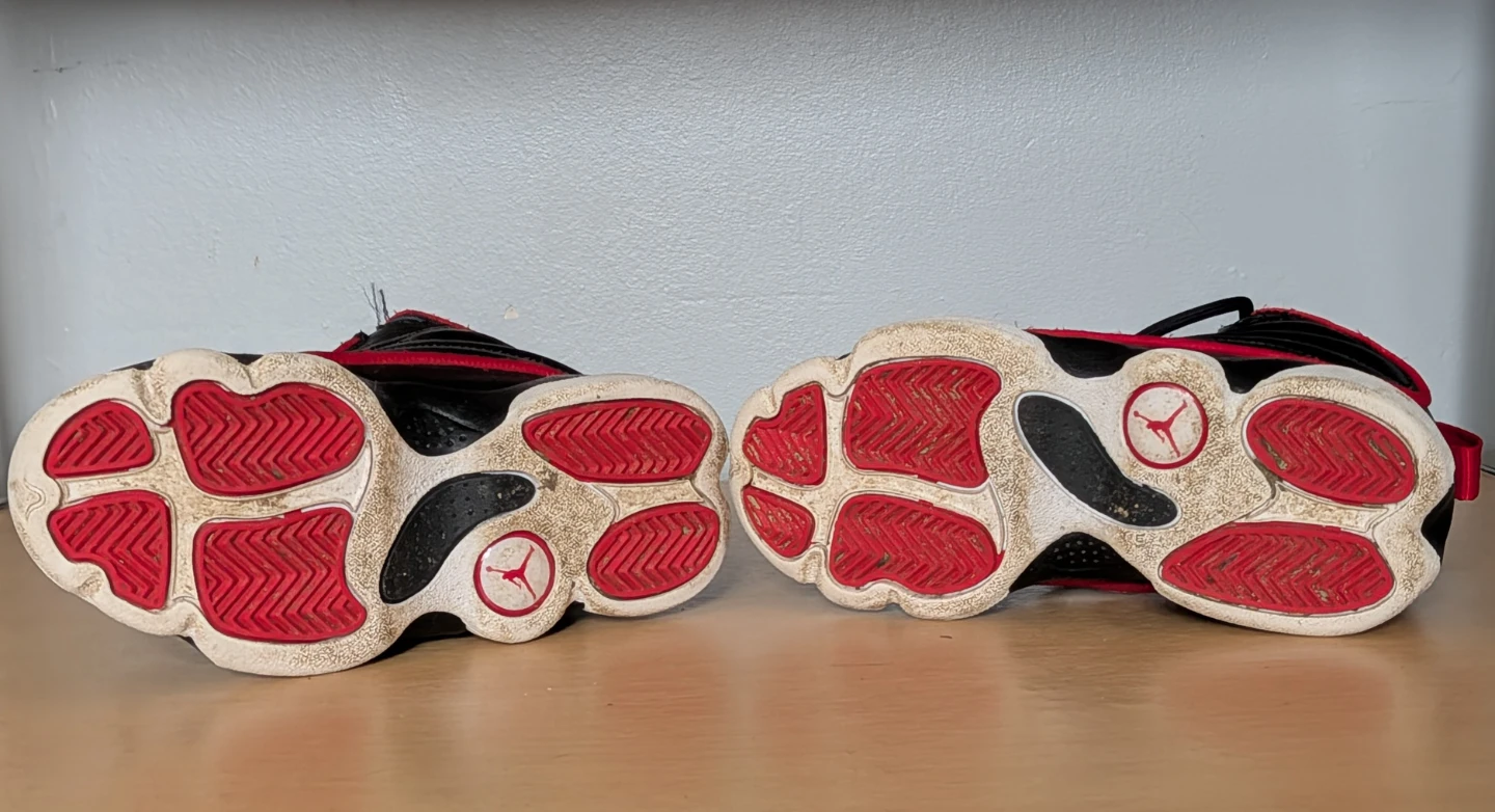 Jordan 6 Rings Kids Shoes Size 12C Black Red White - Asking $50 - photo 4