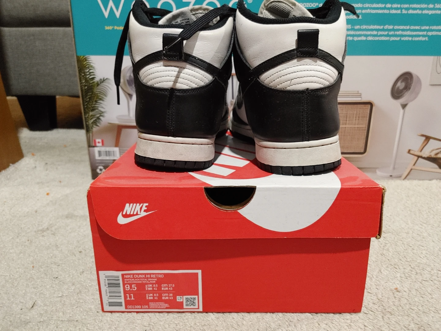 Nike Dunk High Retro Black White Sneakers - photo 2