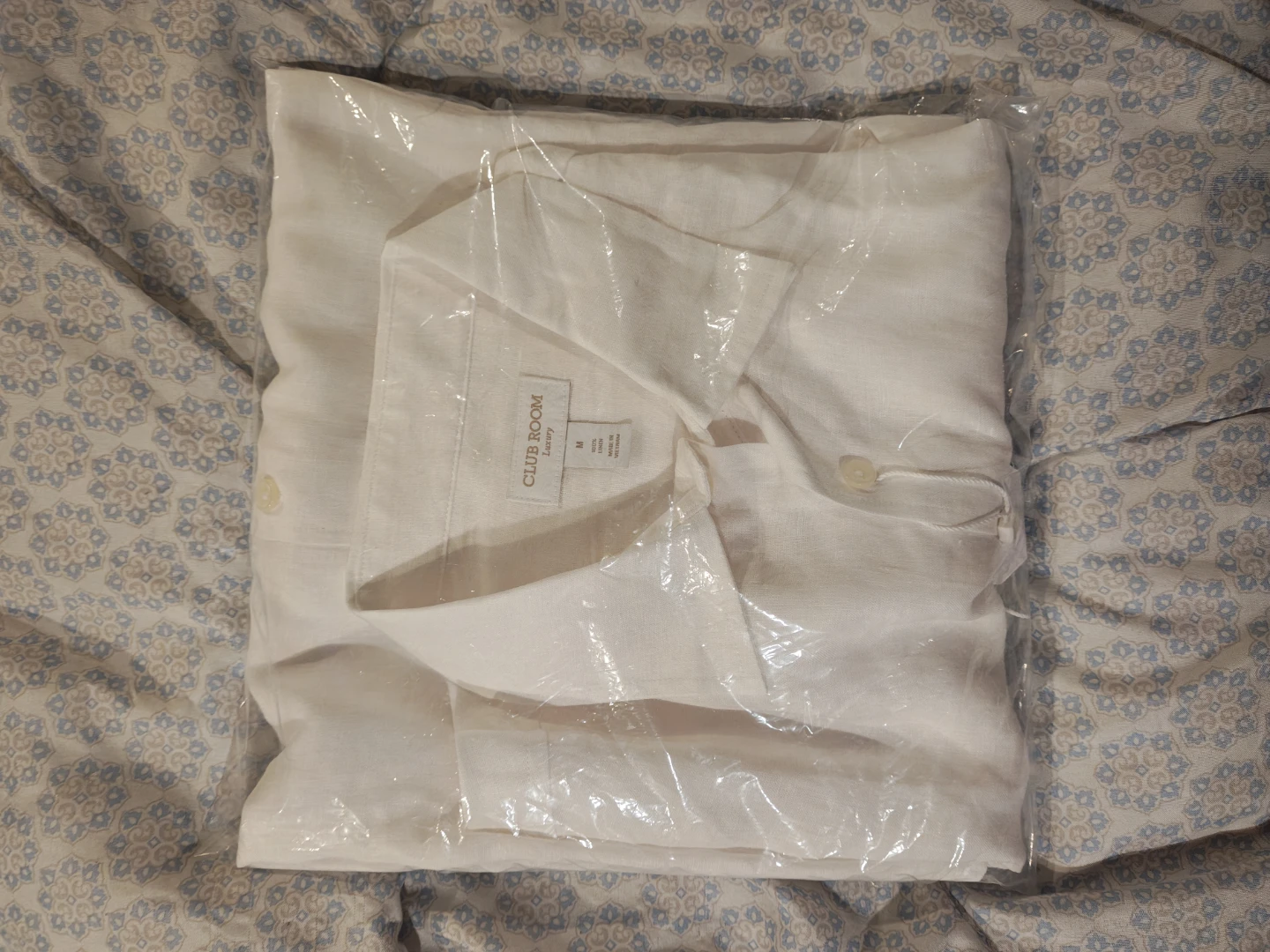 Club Room Men's White Linen Long Sleeve Shirt Size M - photo 3