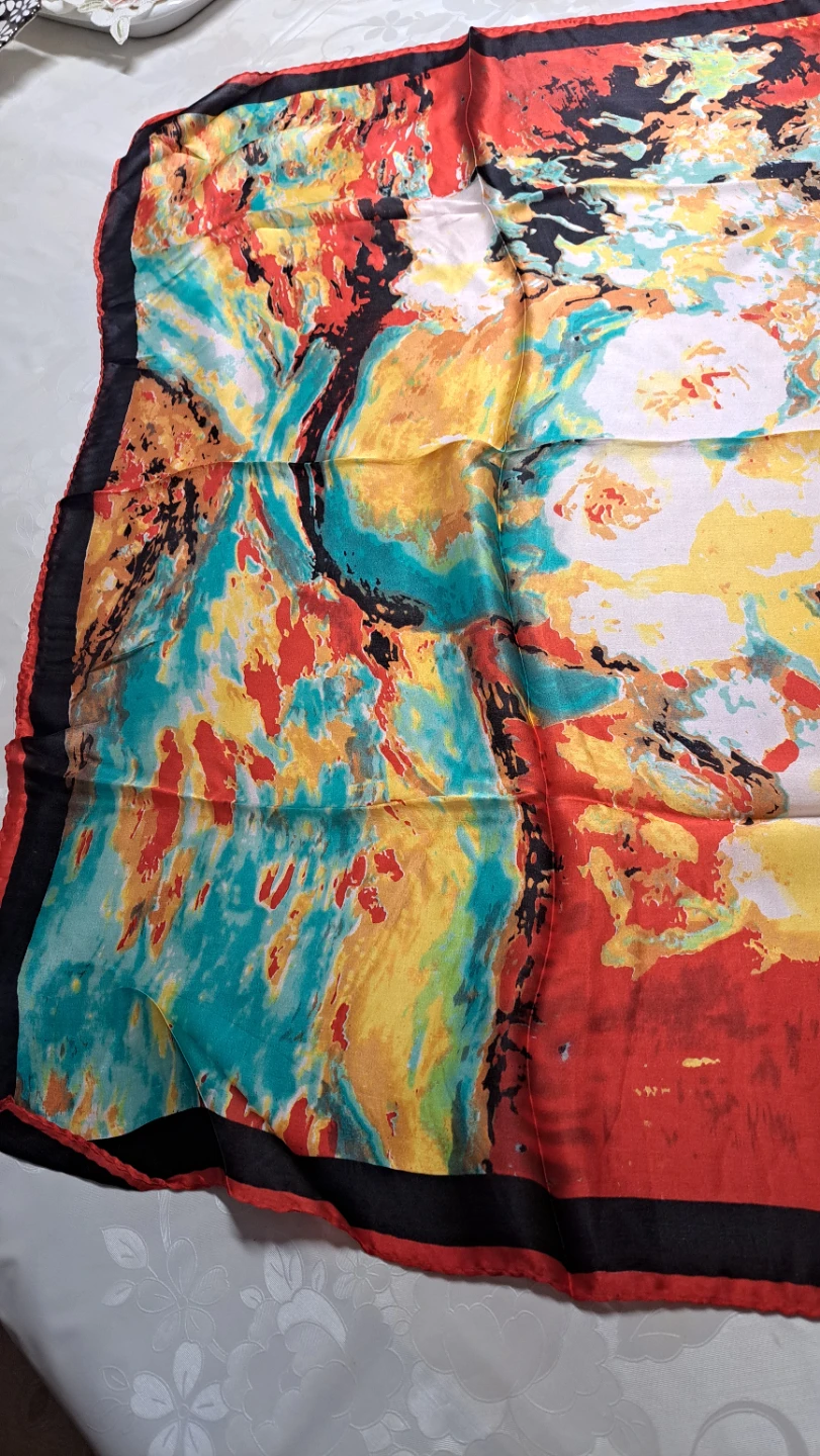 New 100% Silk Scarf - Abstract Print - photo 3