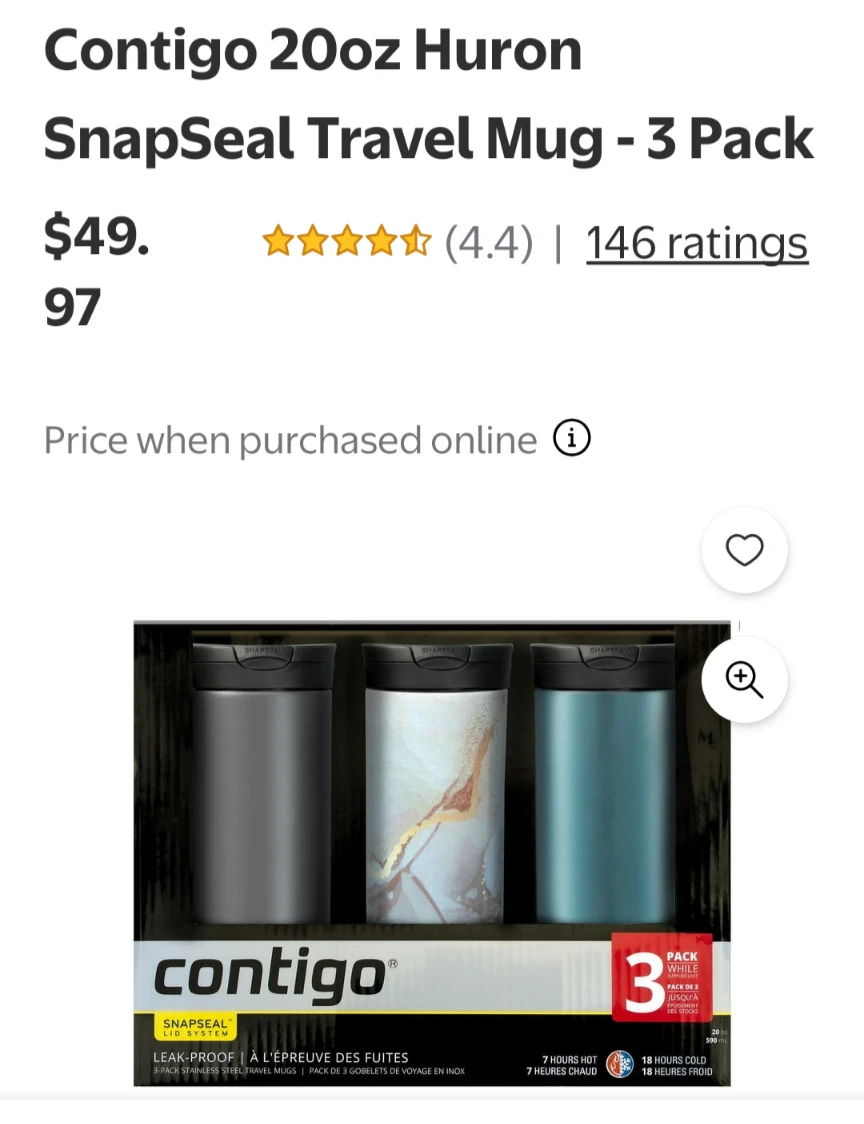 Contigo 20oz Huron SnapSeal Travel Mugs - 3 Pack - photo 4