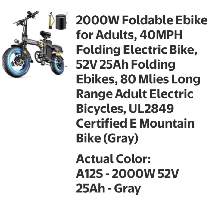 2000W Foldable Ebike for Adults - TTZH Electric Bike
