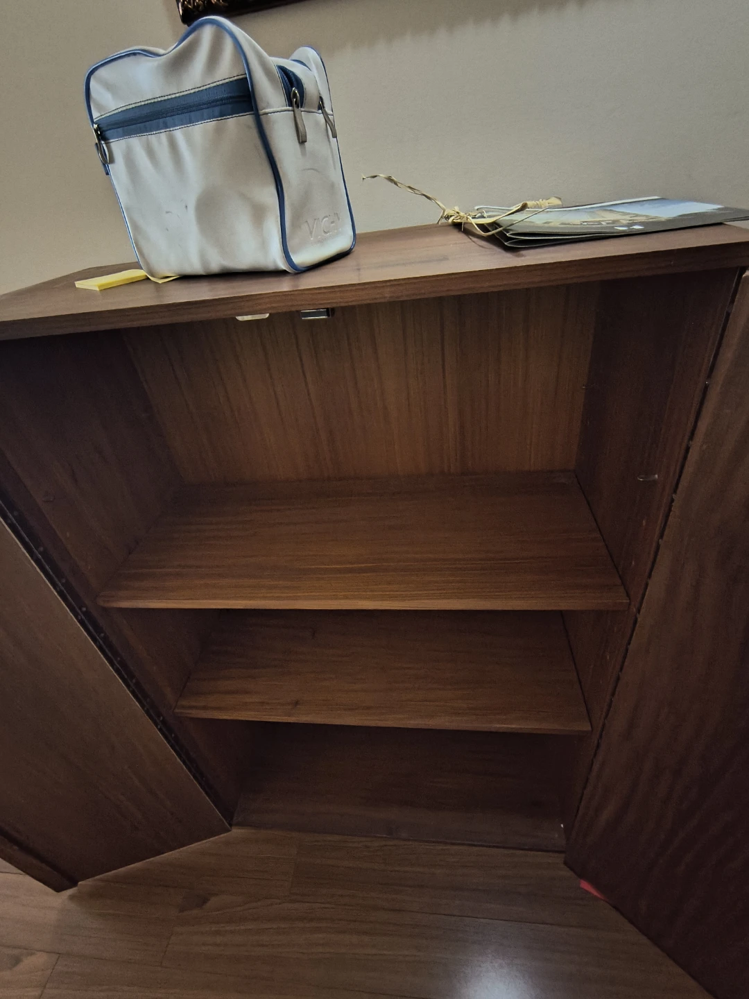 Vintage Wooden Cabinet with Shelves