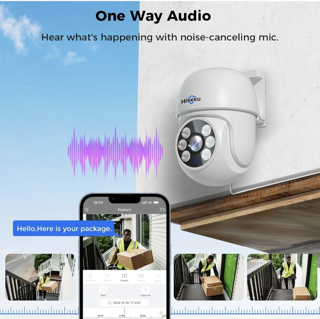 Hiseeu 3K PTZ Wired Security Camera System Outdoor 360°View - photo 3