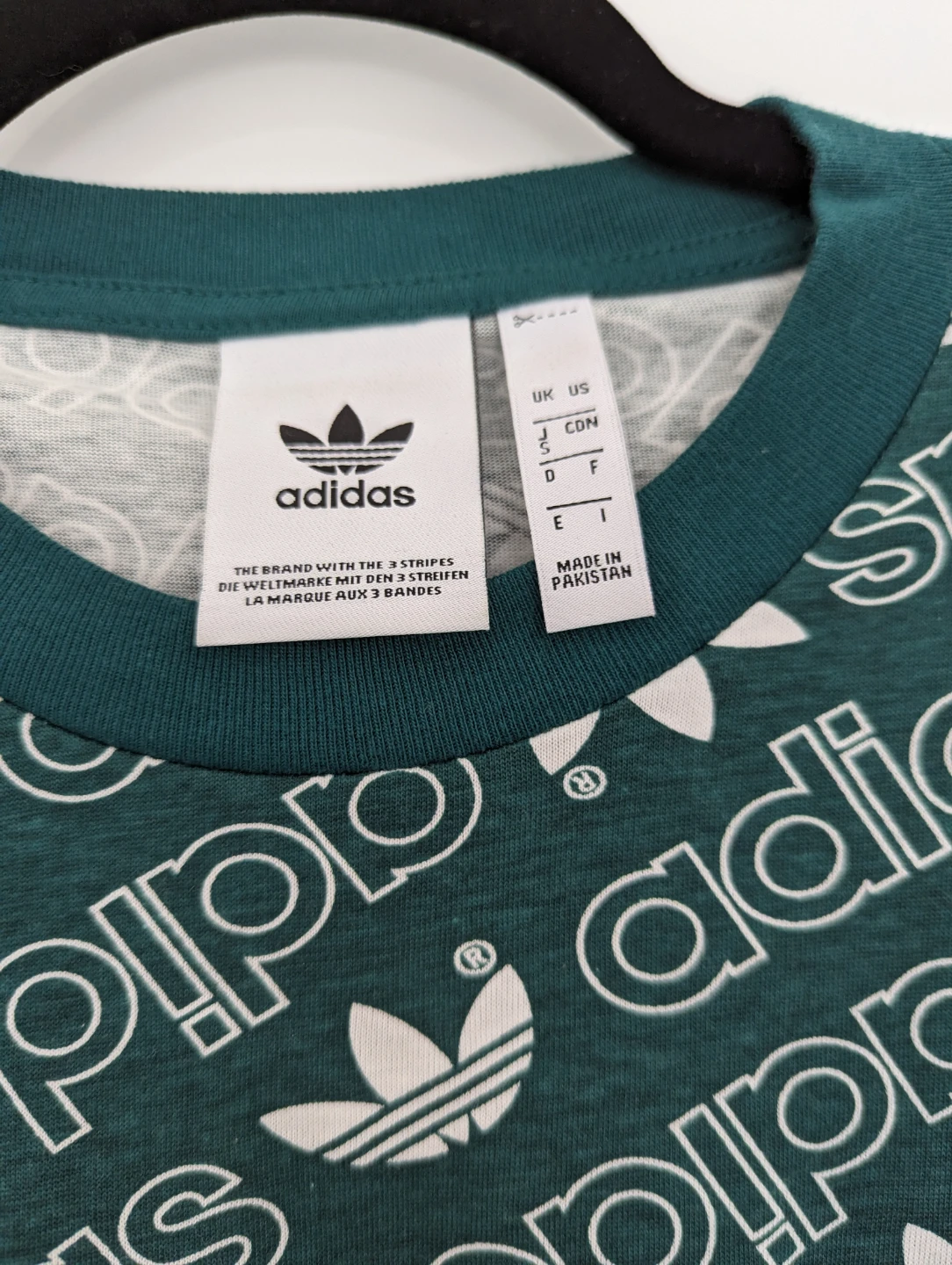 Adidas All-Over Logo T-Shirt - Green - Men's S - photo 2