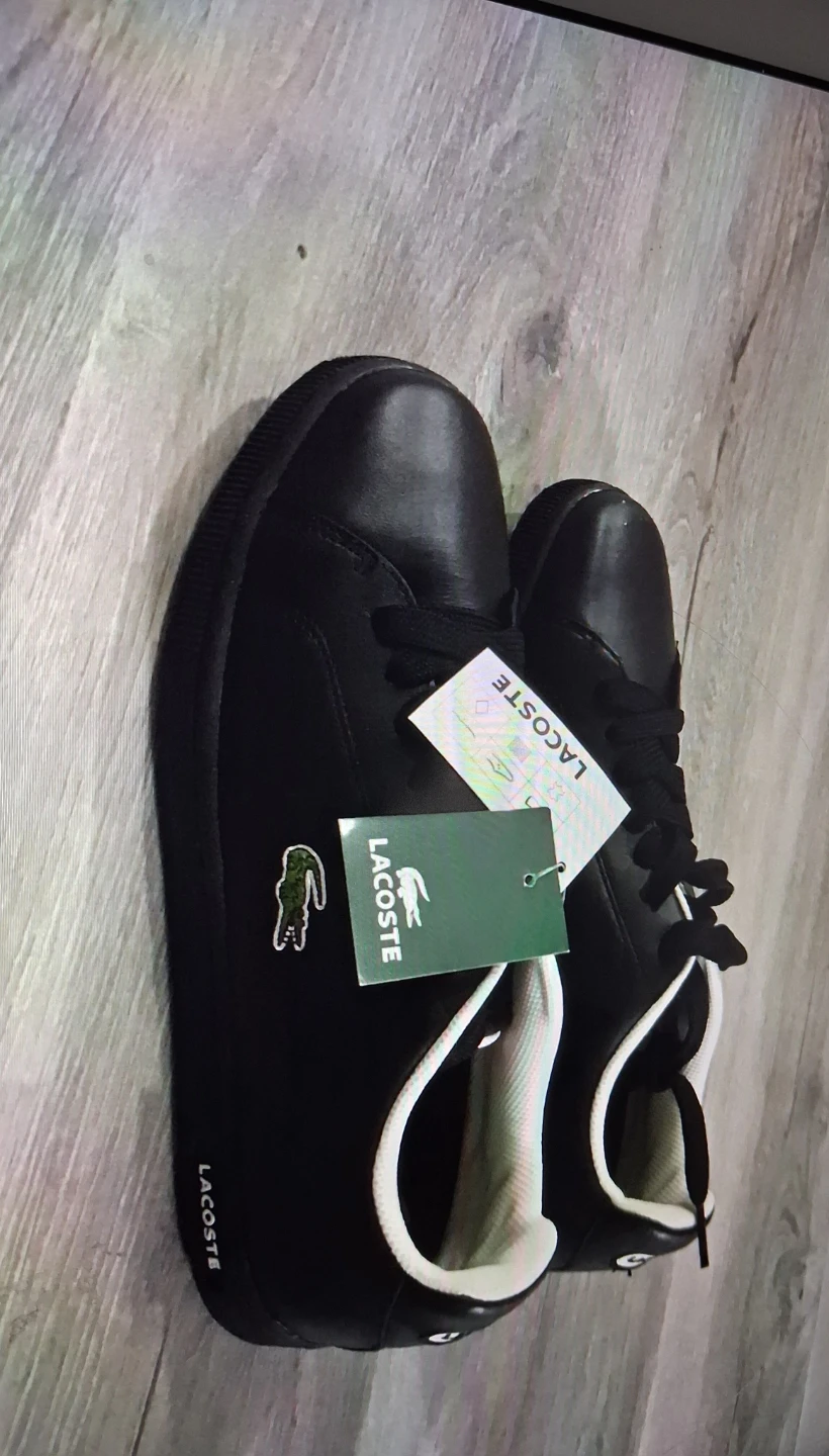 Lacoste Men's Black Leather Sneakers