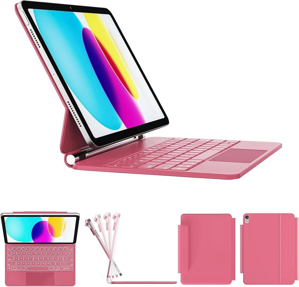 Pink iPad Keyboard Case with Trackpad
