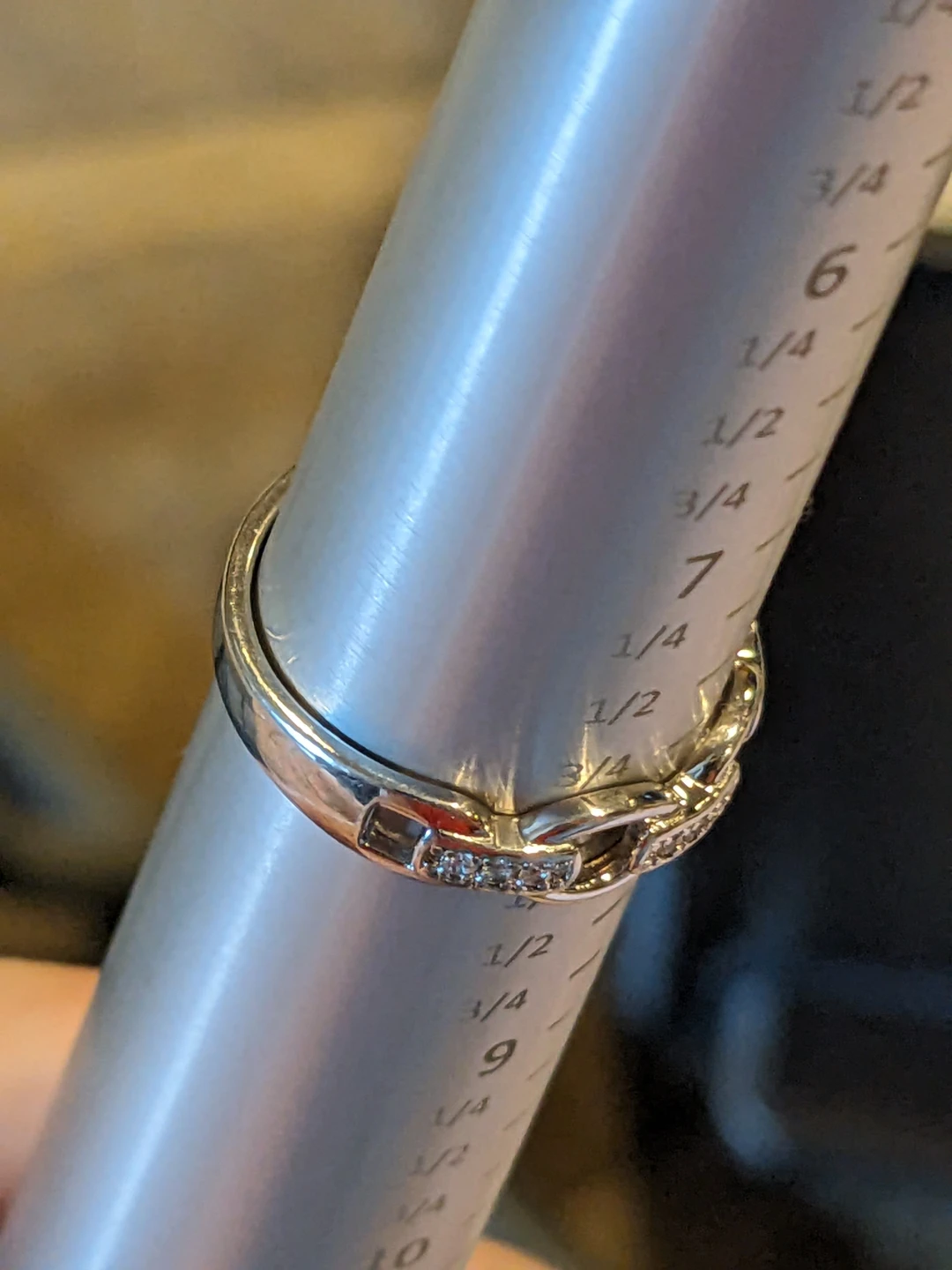 Size 8 Sterling Silver Chain Link Ring - photo 4