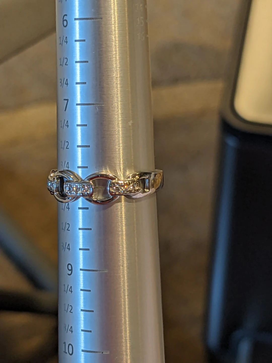 Size 8 Sterling Silver Chain Link Ring - photo 5