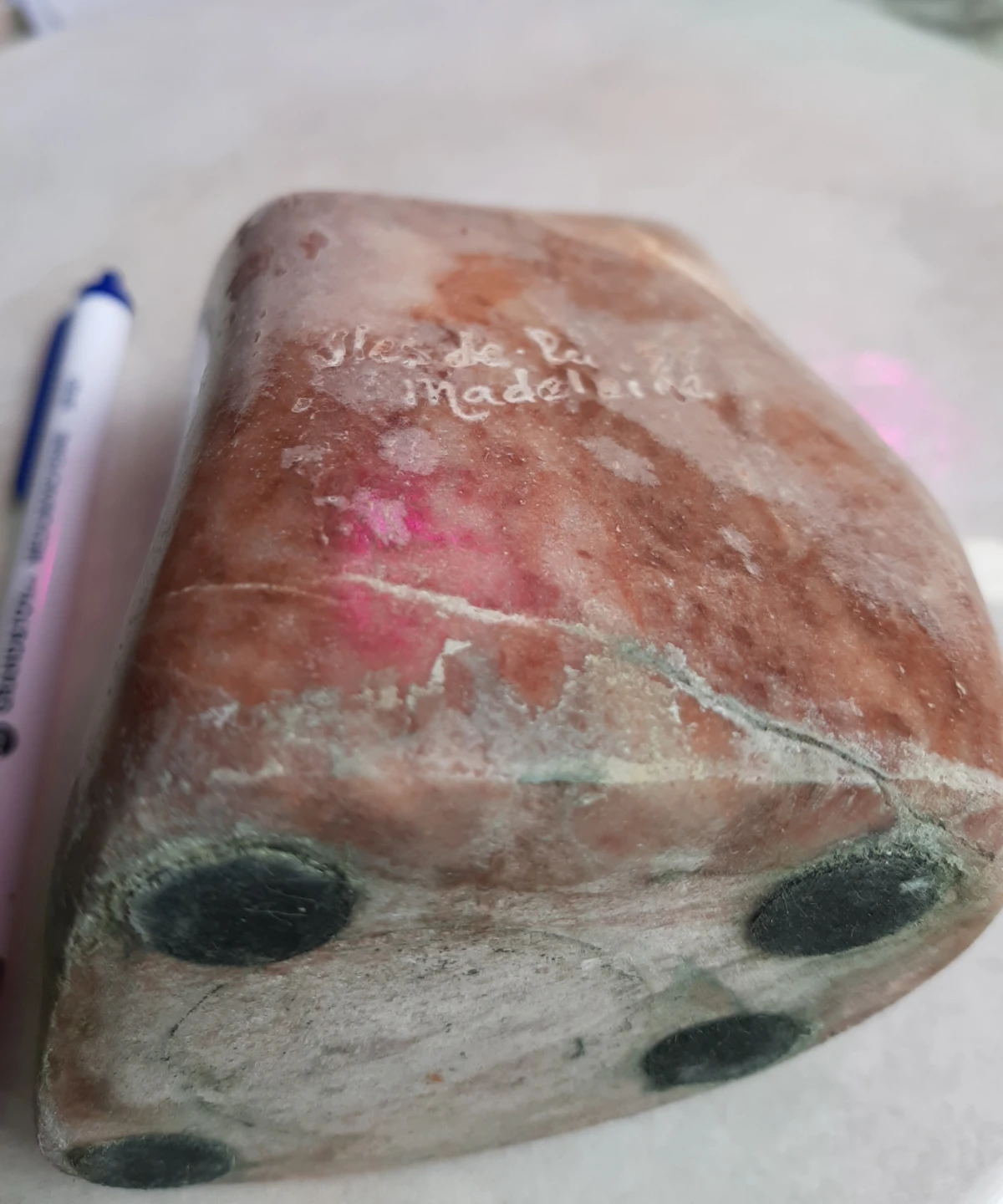 Polished Stone Pen or candle Holder - photo 2