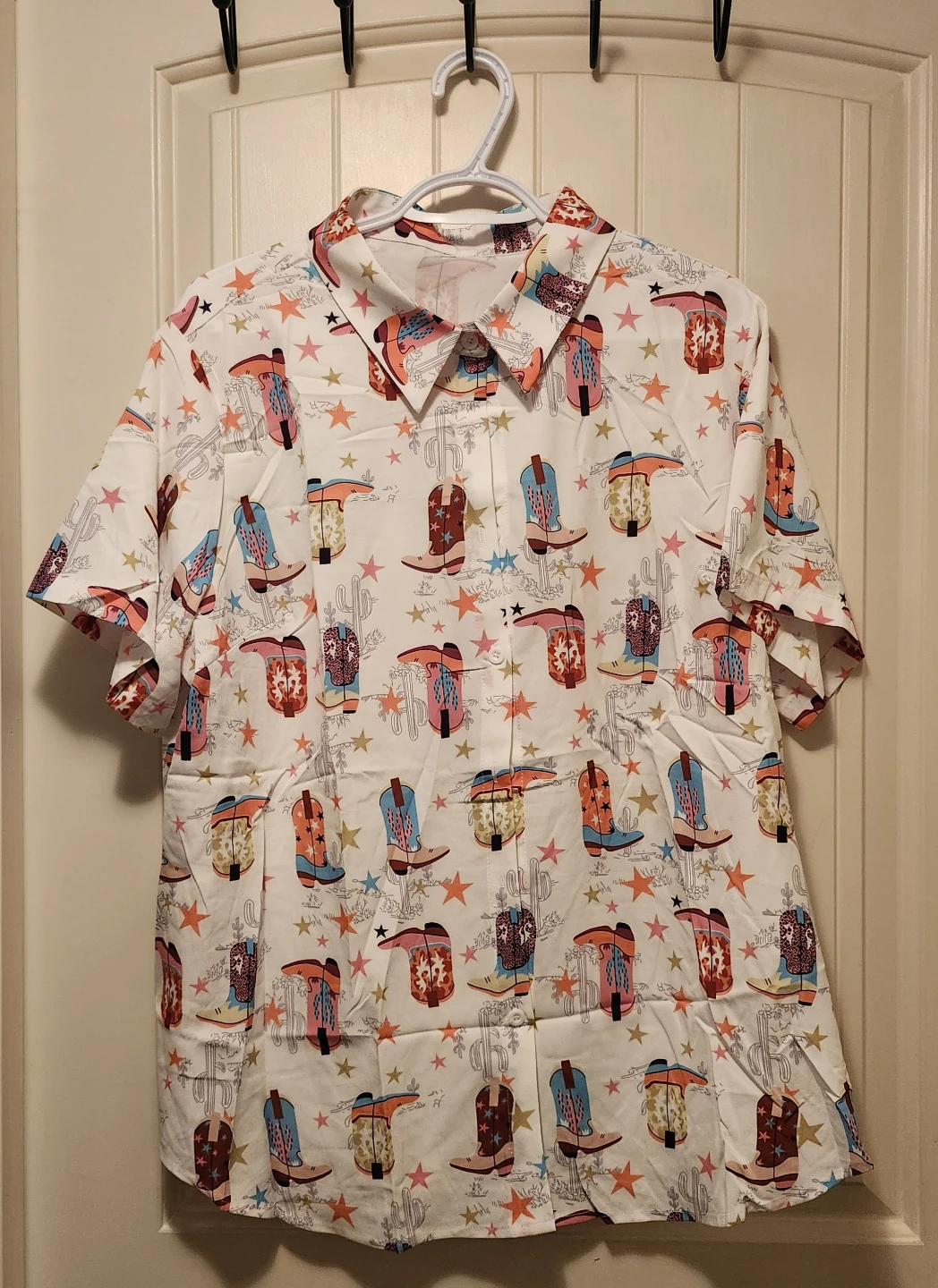 Western Boot and Cactus Print Shirt 2XL