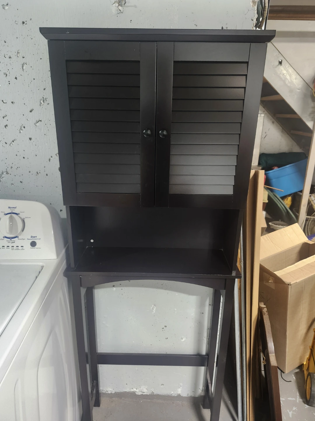 Dark Brown Over-the-Toilet Storage Cabinet