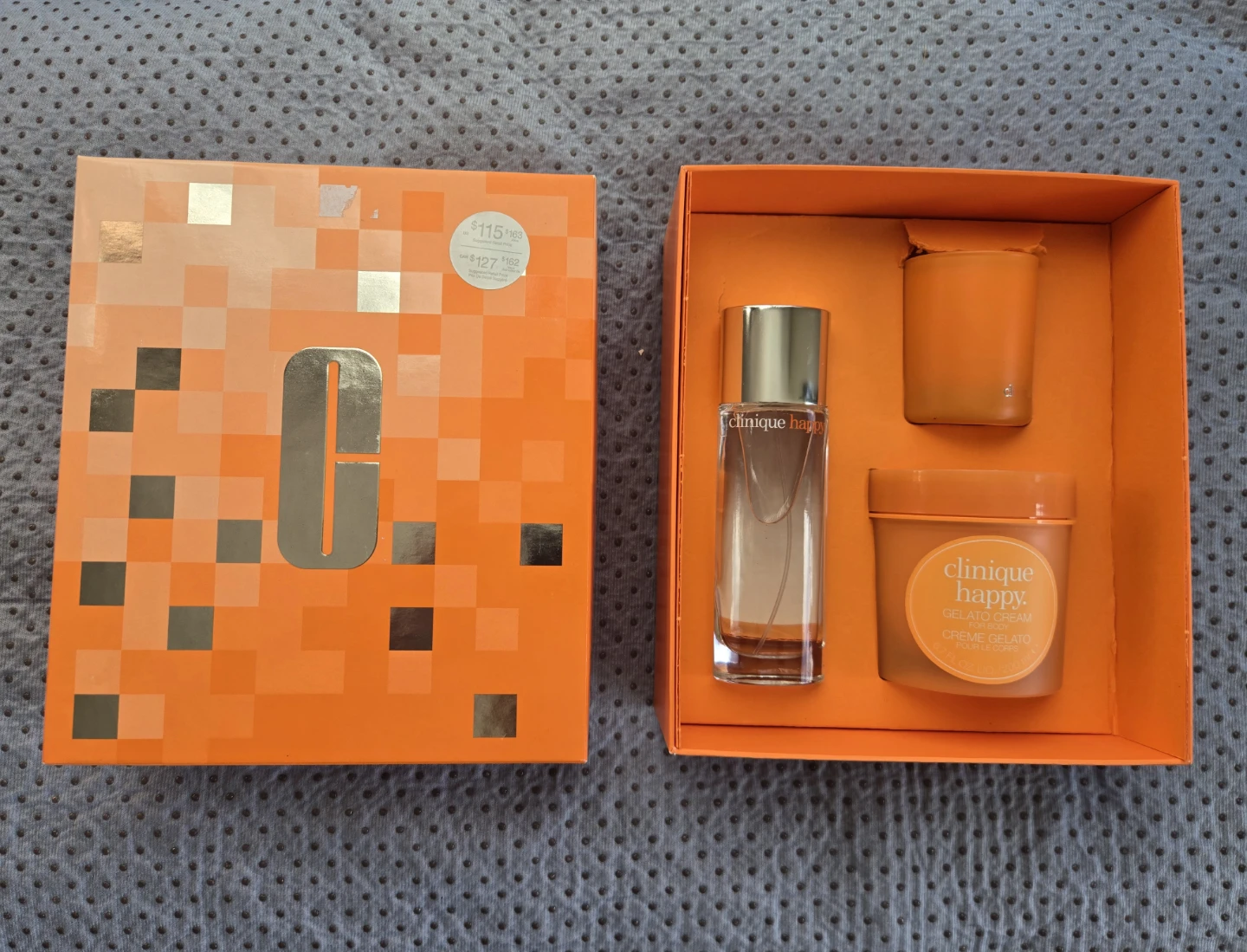 Clinique Happy Trio Set - Perfume, Gelato Cream, Votive Candle