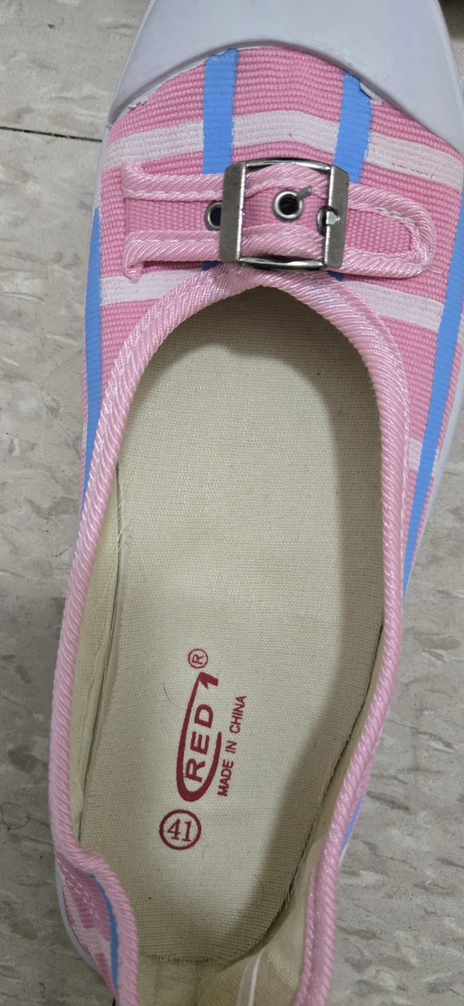 RED 1 Pink and Blue Plaid Flats Size 41 - photo 3