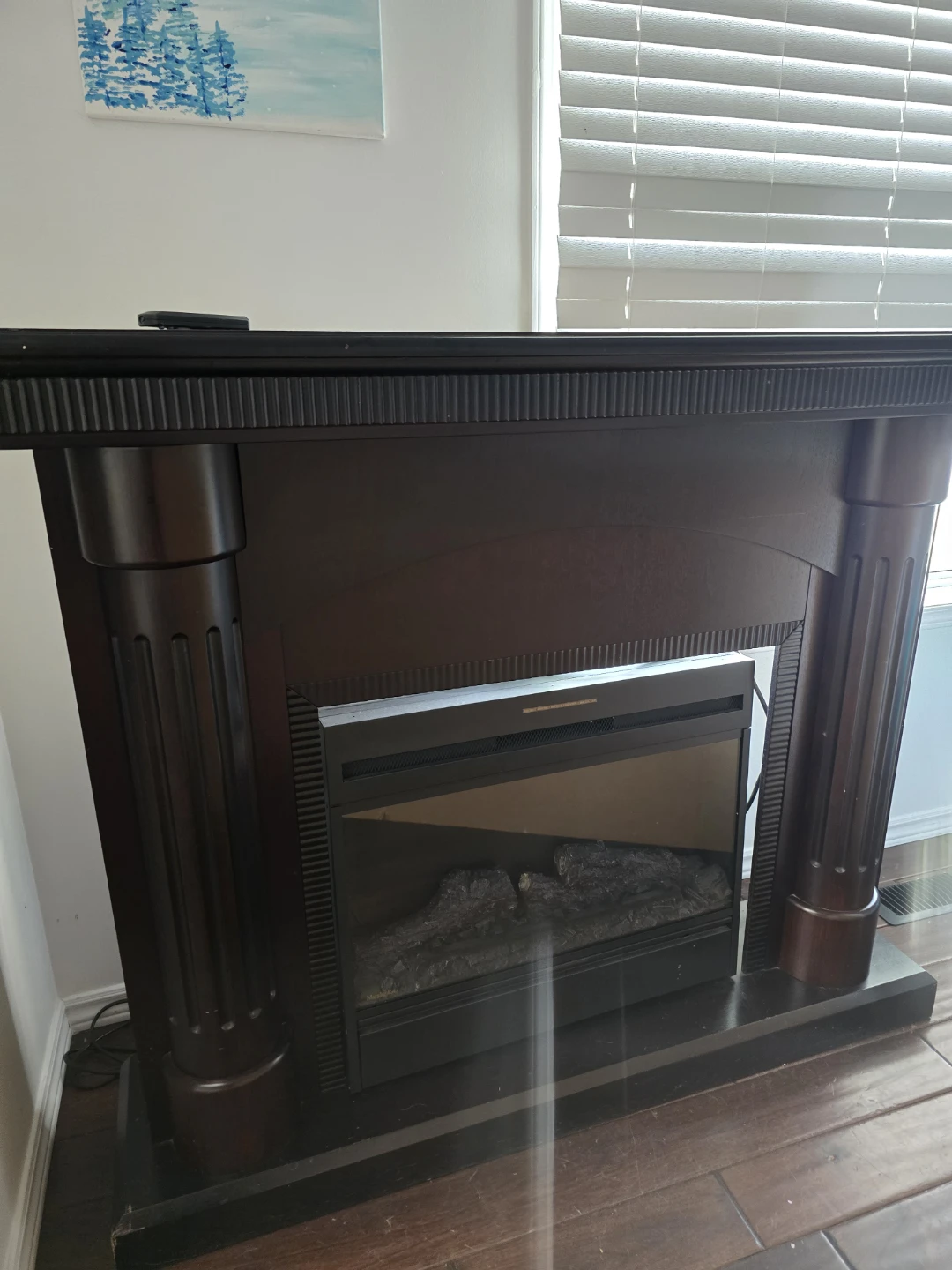 Electric Fireplace with Mantle