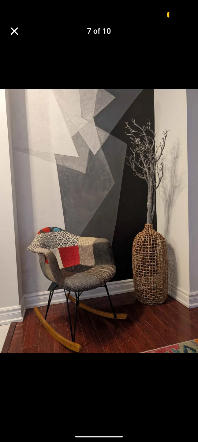 Patchwork Upholstered Rocking Chair - photo 2