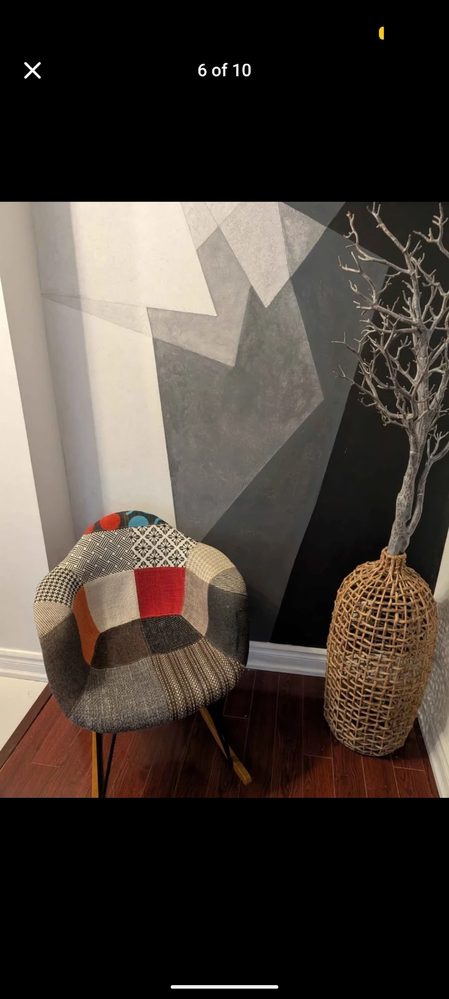 Patchwork Upholstered Rocking Chair - photo 4