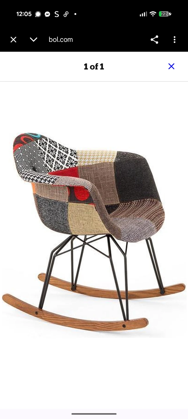 Patchwork Upholstered Rocking Chair - photo 5