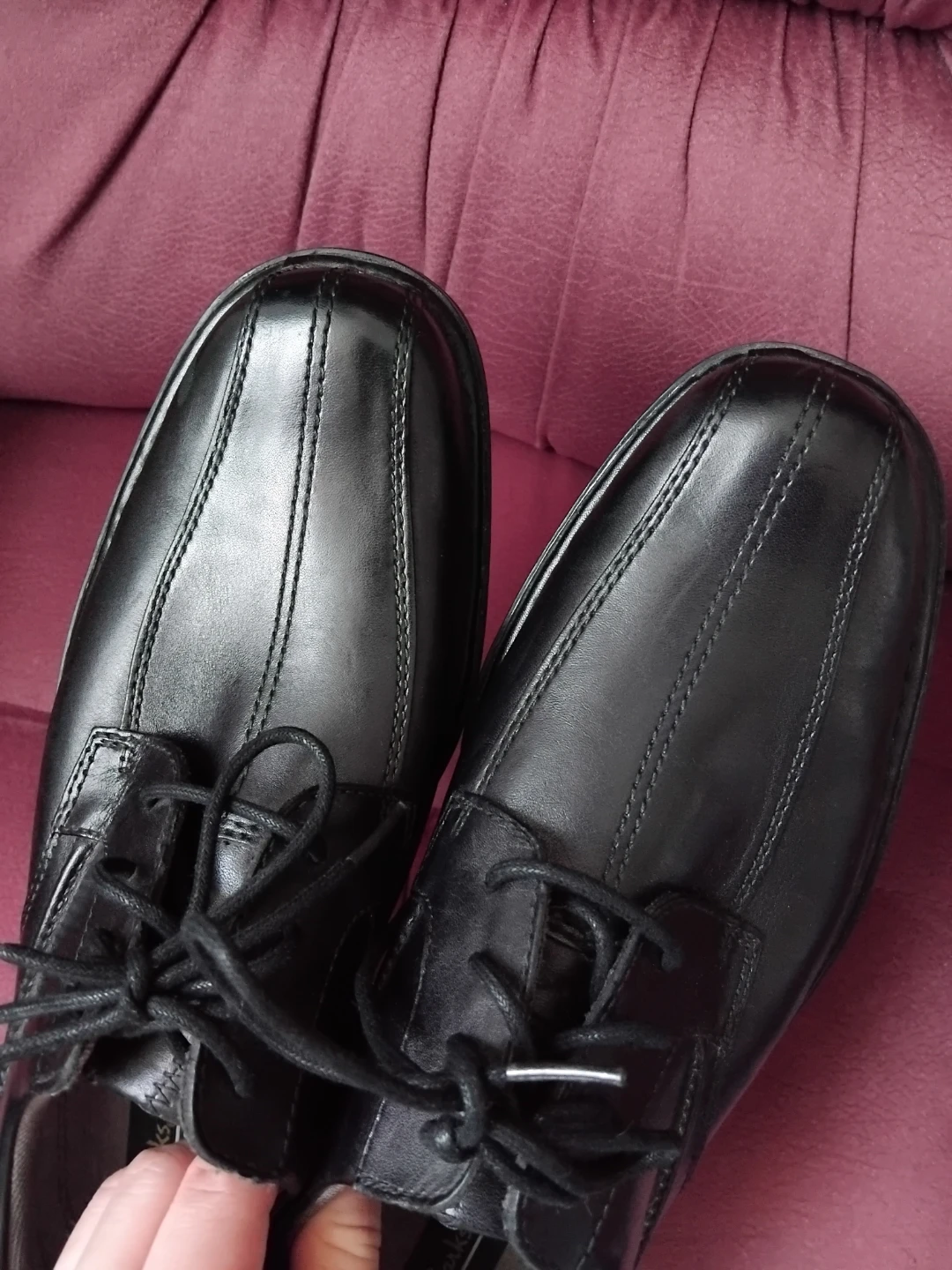 Clarks men black leather shoes 9.5 - photo 5