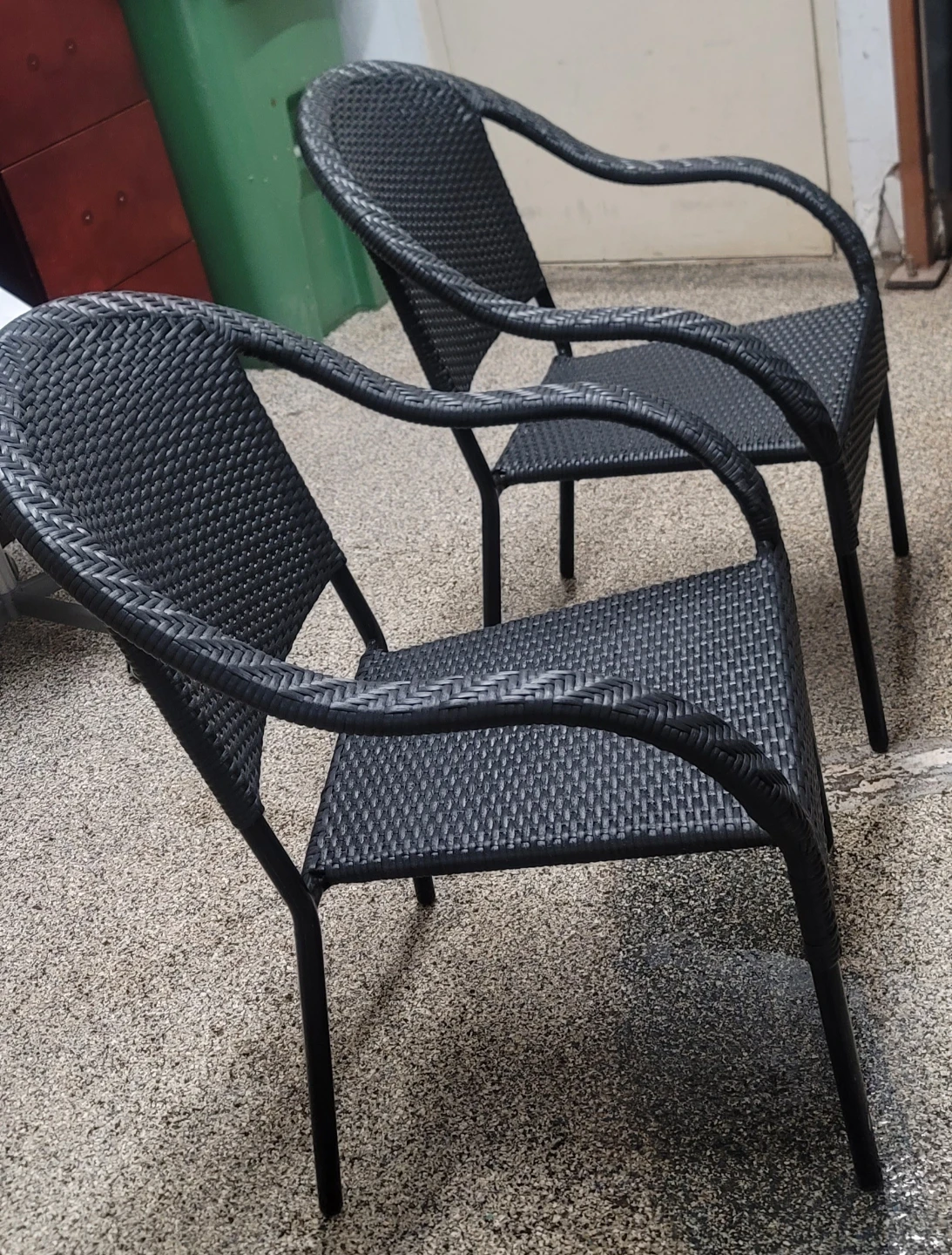 Set of 2 Black Wicker Chairs - photo 2