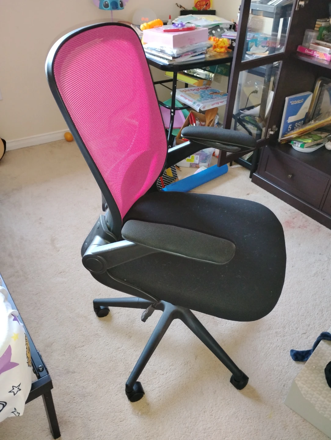 Ergonomic Office Chair - Black with Pink Mesh Back - photo 2