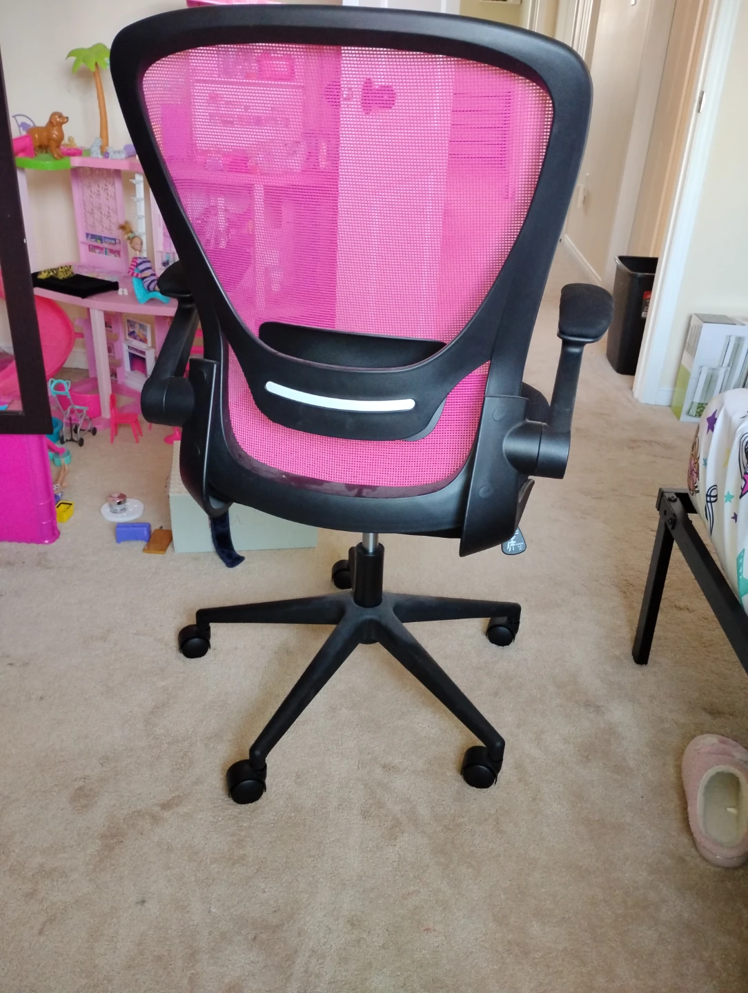 Ergonomic Office Chair - Black with Pink Mesh Back - photo 3