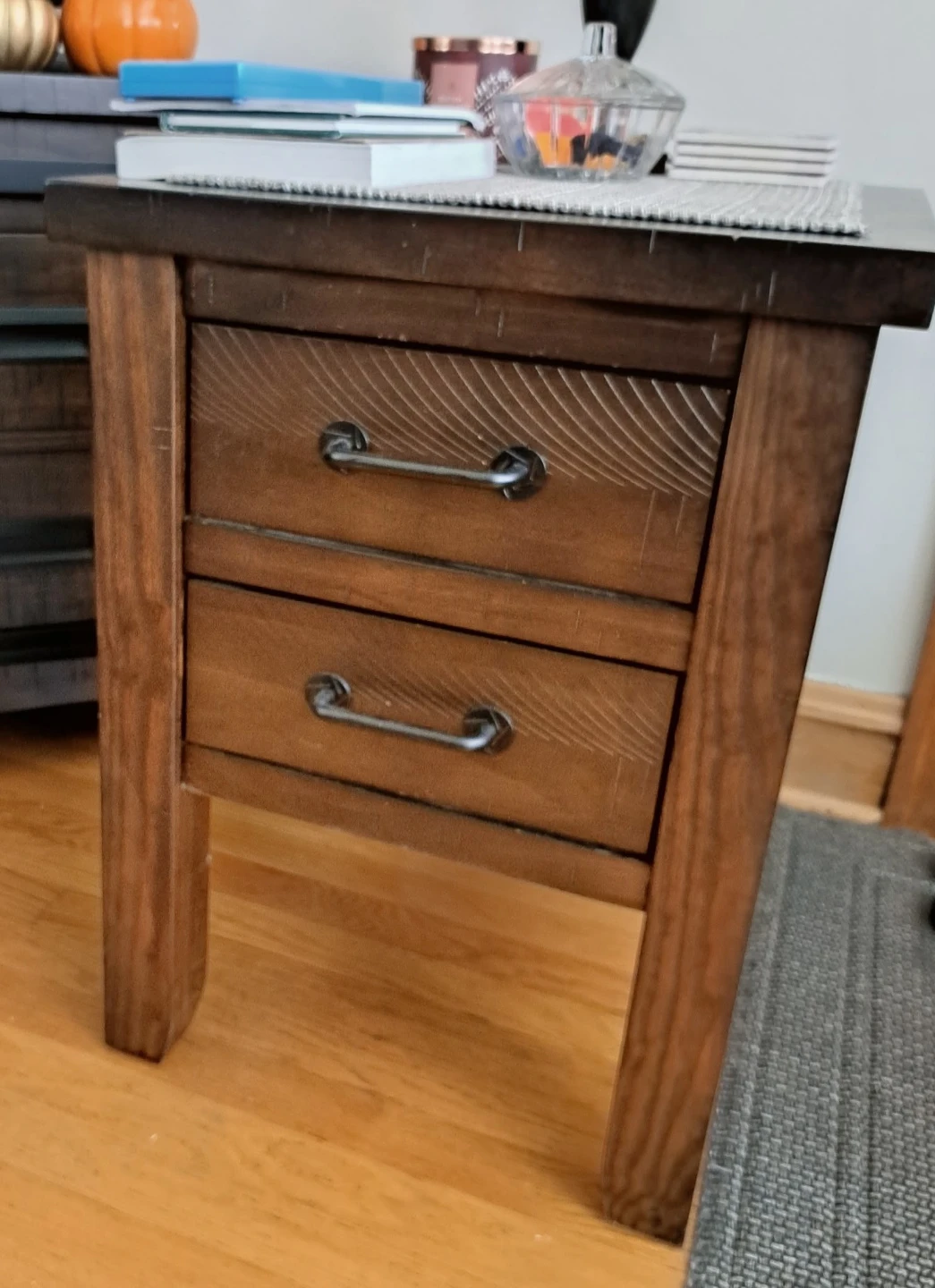 Montana Brown Storage Chairside Table