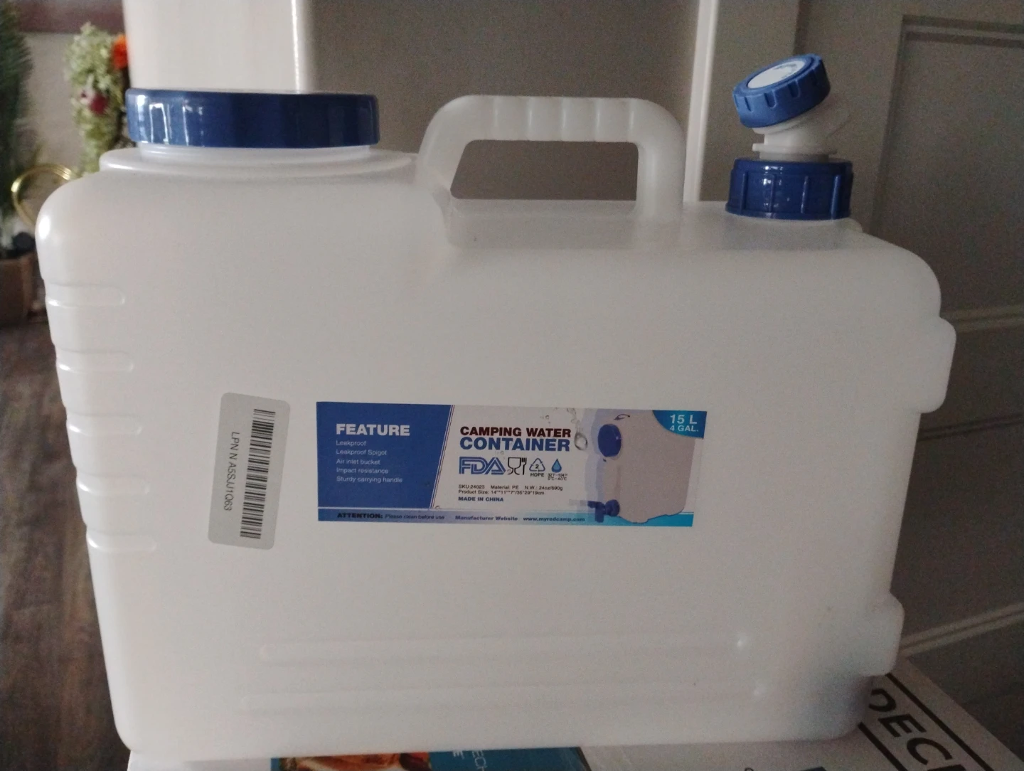 15L Camping Water Container with Spigot