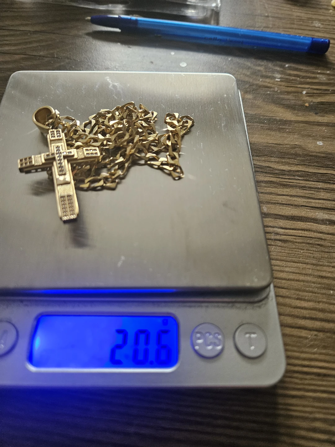 10k Gold Cross Pendant Necklace with Chain - photo 2