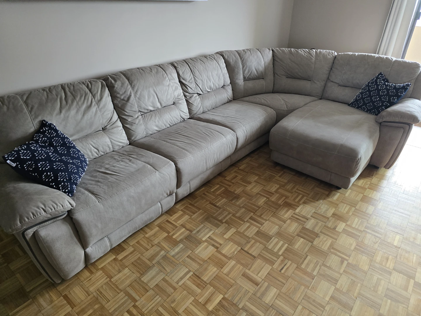 Grey Sectional Sofa with Recliner
