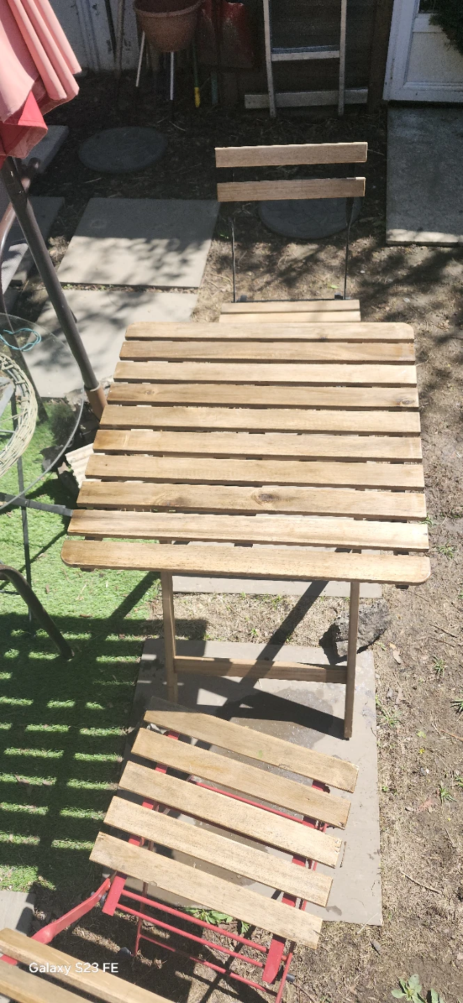 Wooden Bistro Table and Chairs Set. Excellent condition. - photo 5